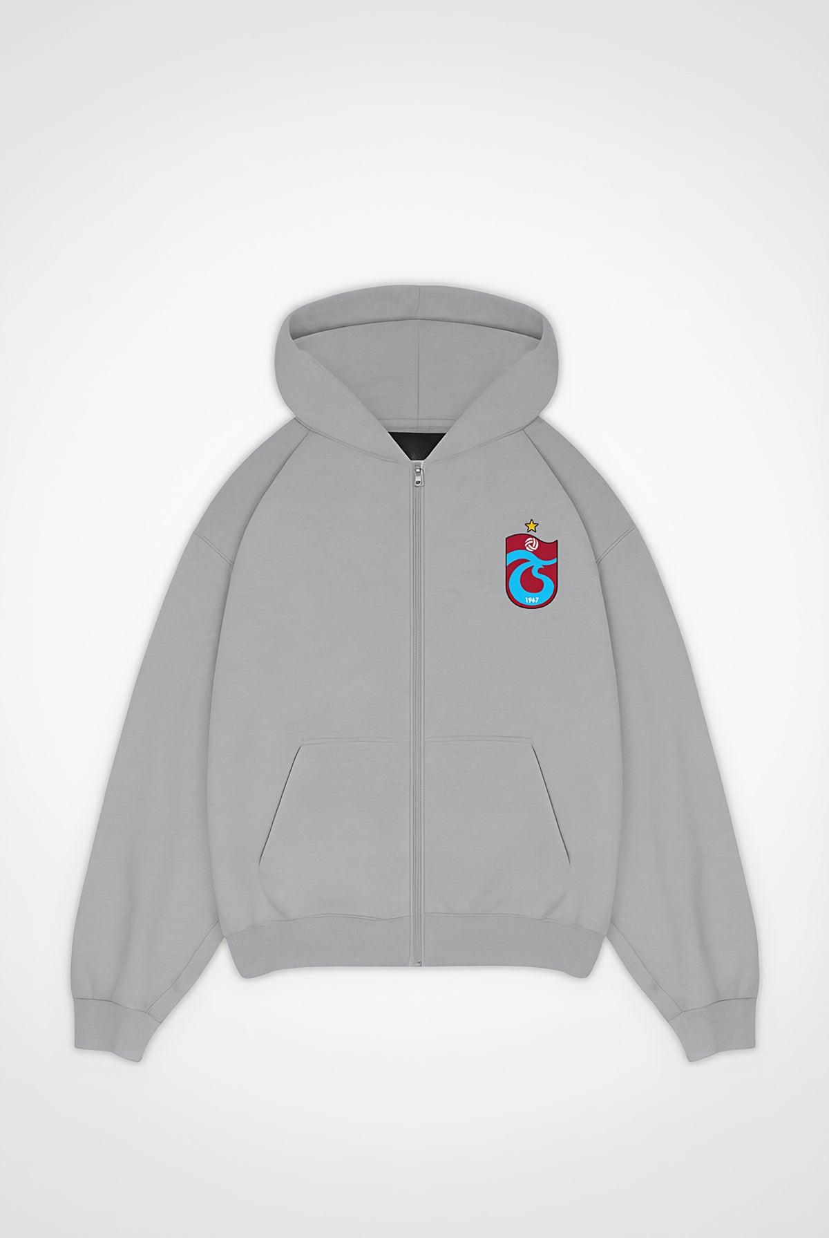 Trabzon Oversized Zipper Hoodie in Light Asphalt