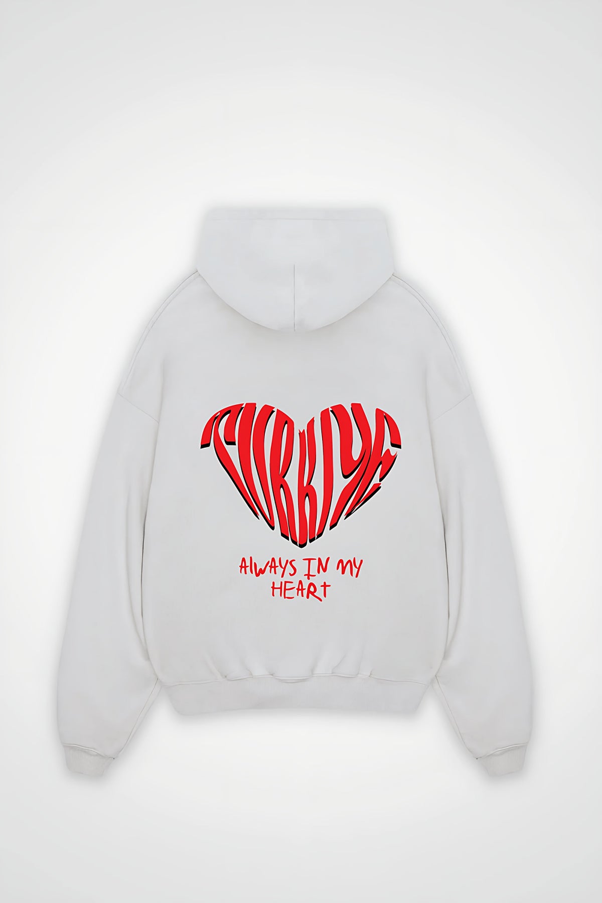 Türkiye Oversized Hoodie in Weiß (White) – Backprint-Design