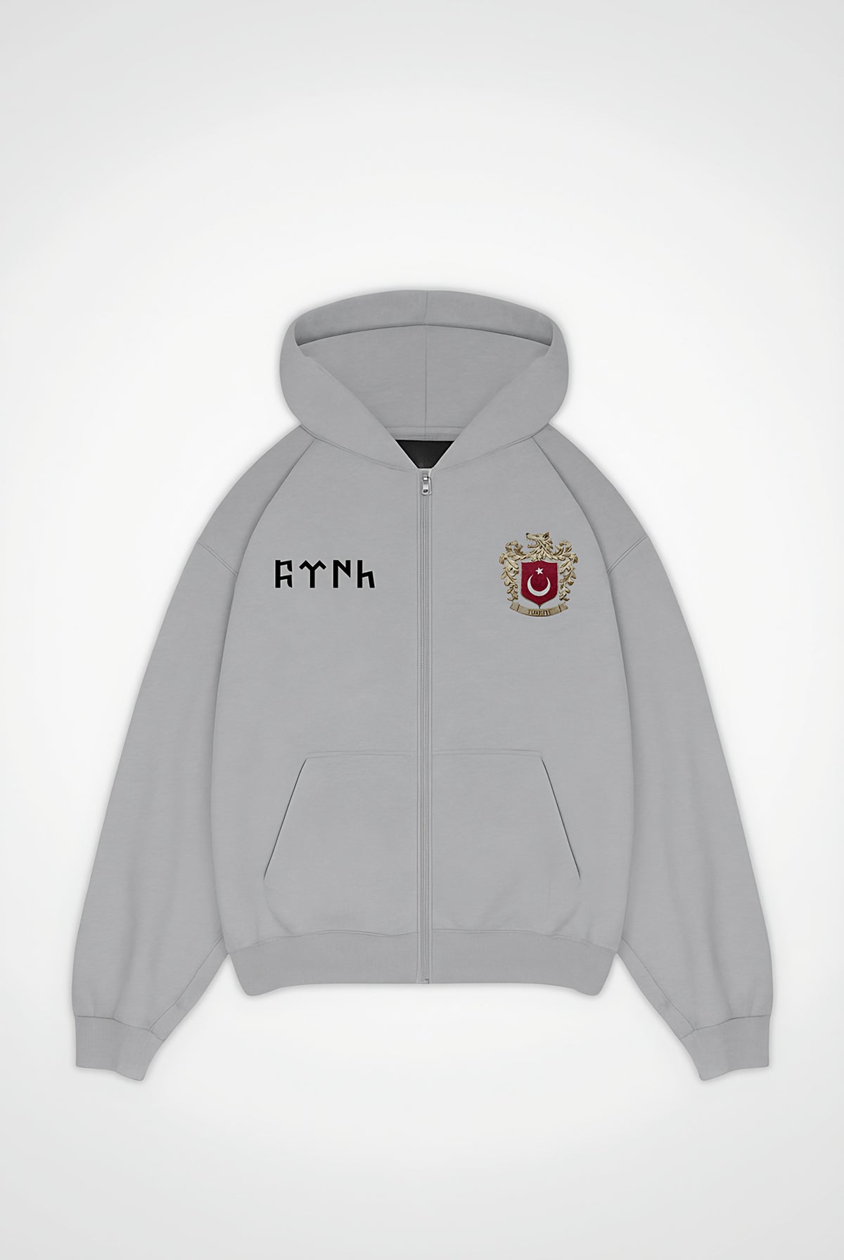 Göktürk Oversized Zipper Hoodie – Kut in Light Asphalt