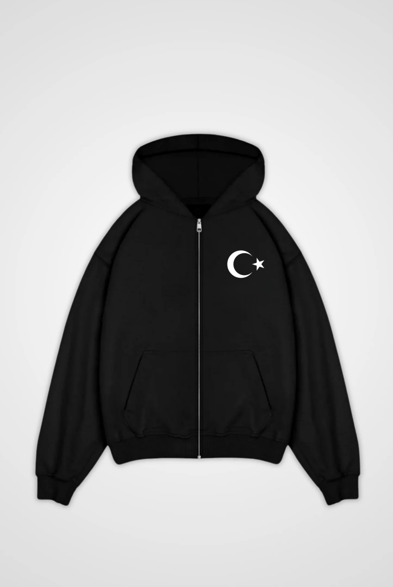 TÜRKİYE Oversized Zipper Hoodie Design 2 – Produktansicht