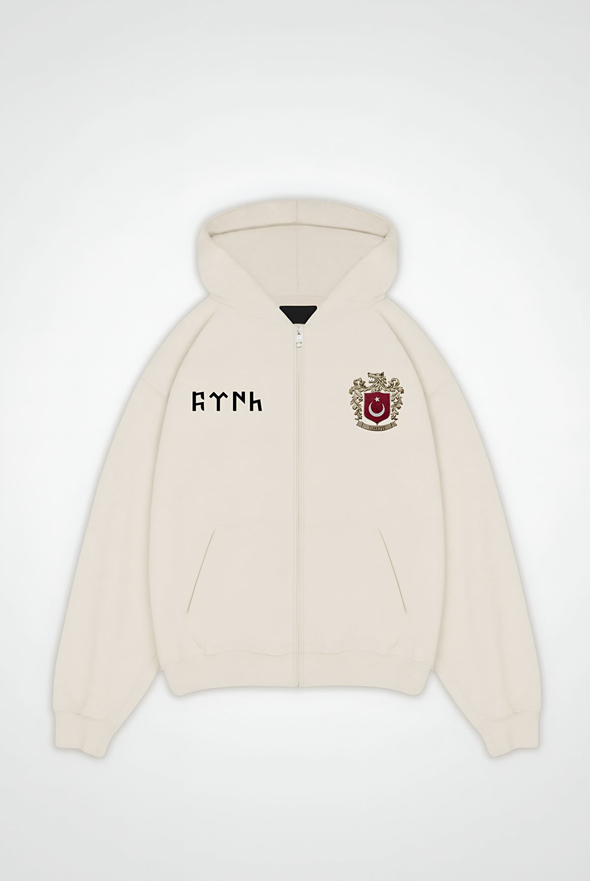 Göktürk Oversized Zipper Hoodie – Kut in White Sand