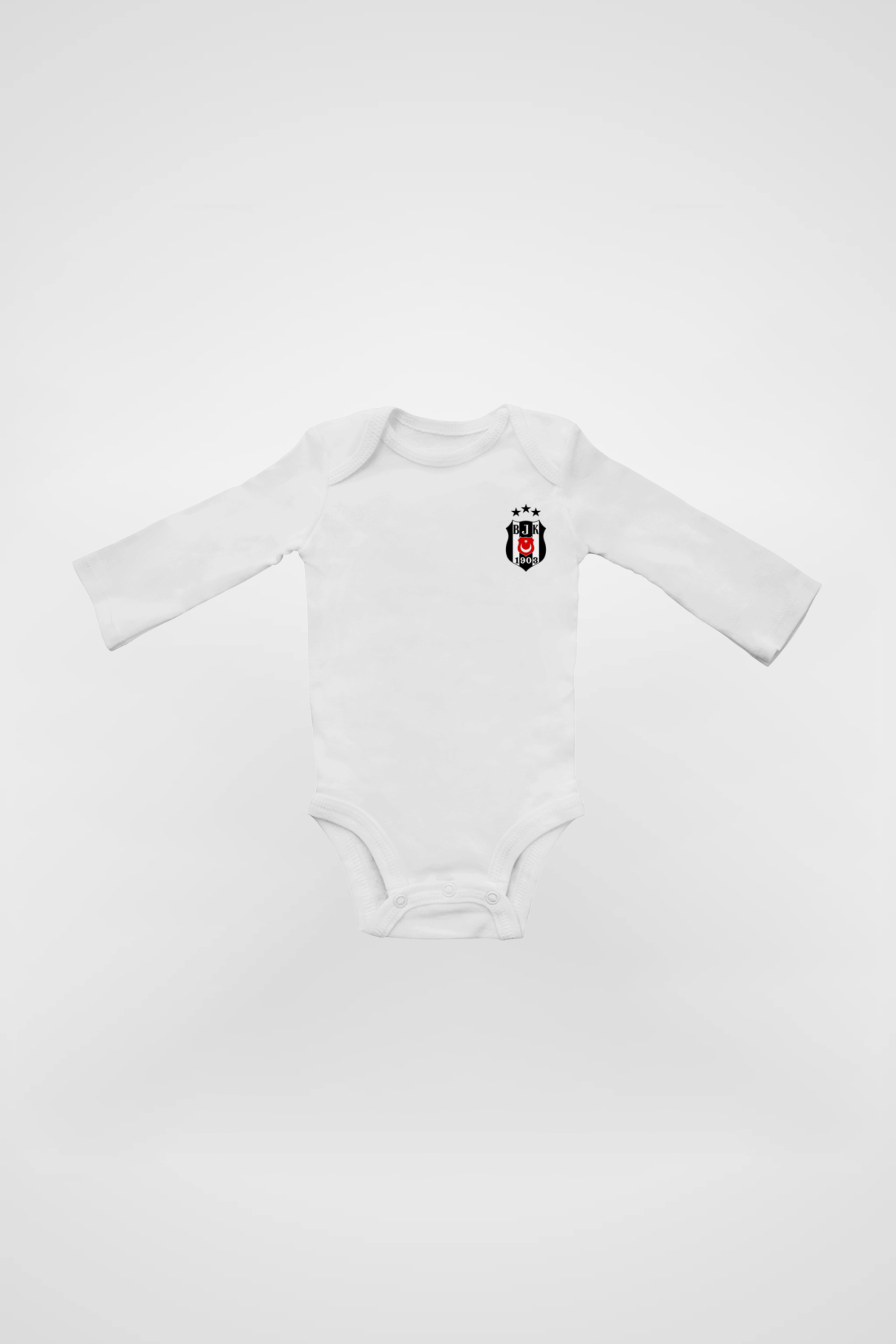 Beşiktaş Bio-Babybody Langarm (0-18 Monate) in Weiß (White)