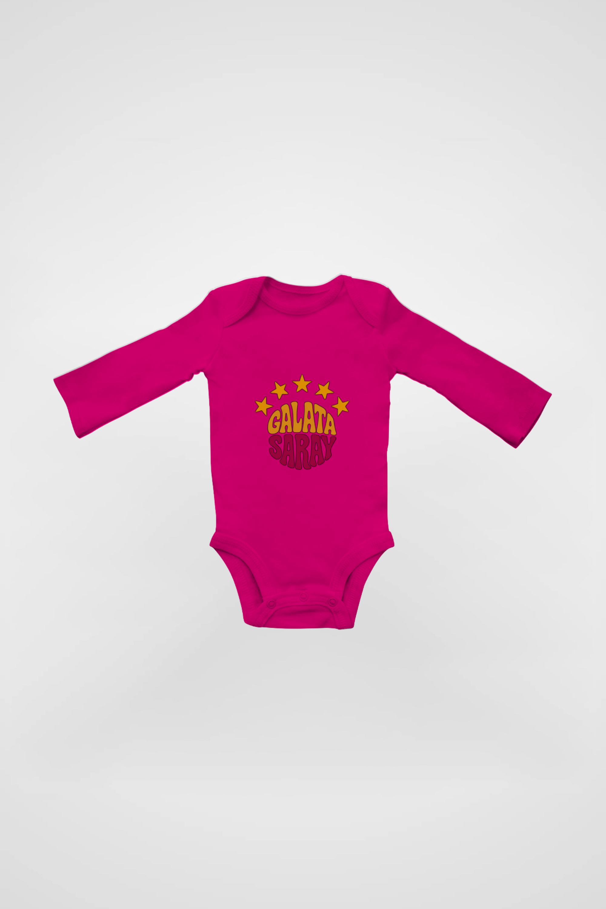 Galatasaray Bio-Babybody Langarm (0-18 Monate) in Fuchsia