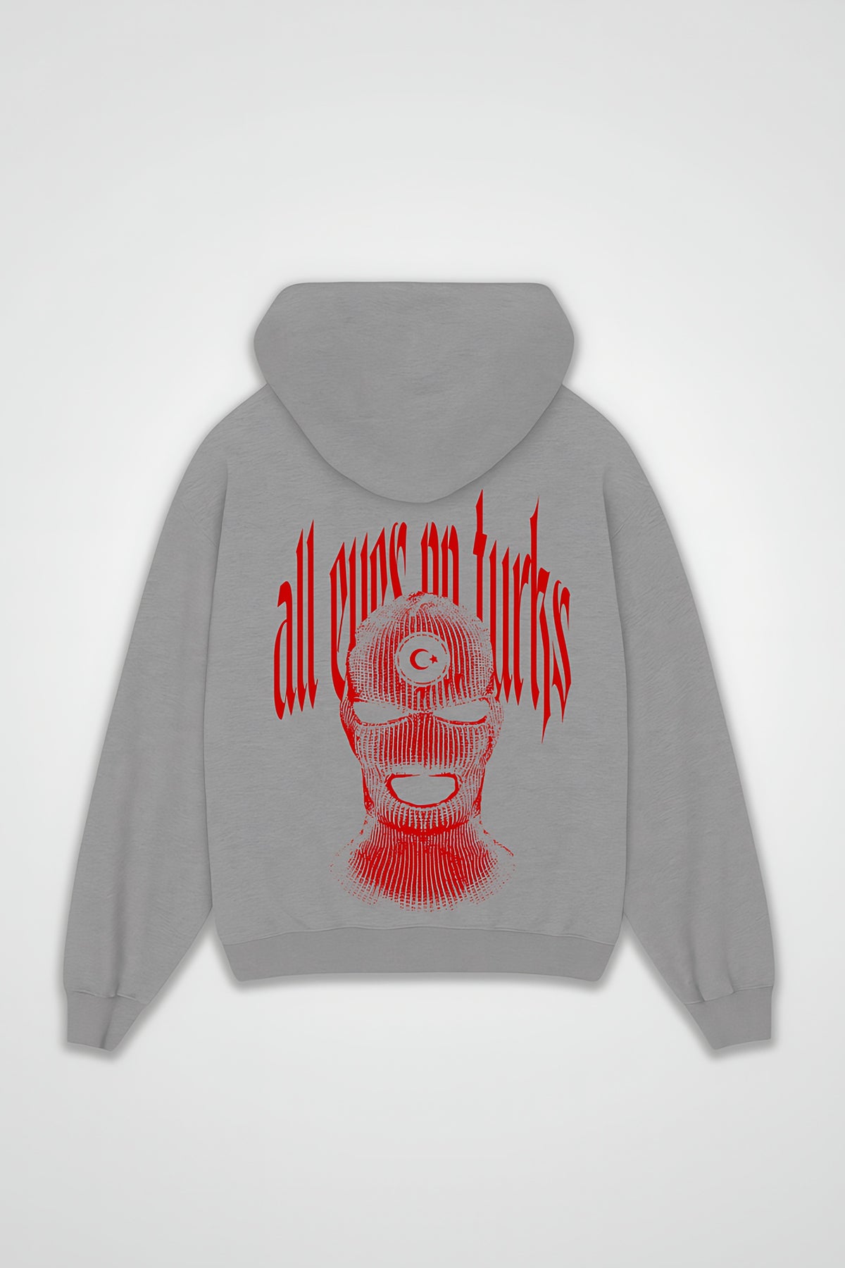 Türk Oversized Zipper Hoodie in Light Asphalt – Backprint-Design