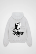 BELIEVE OVERSIZED ZIPPER HOODIE
