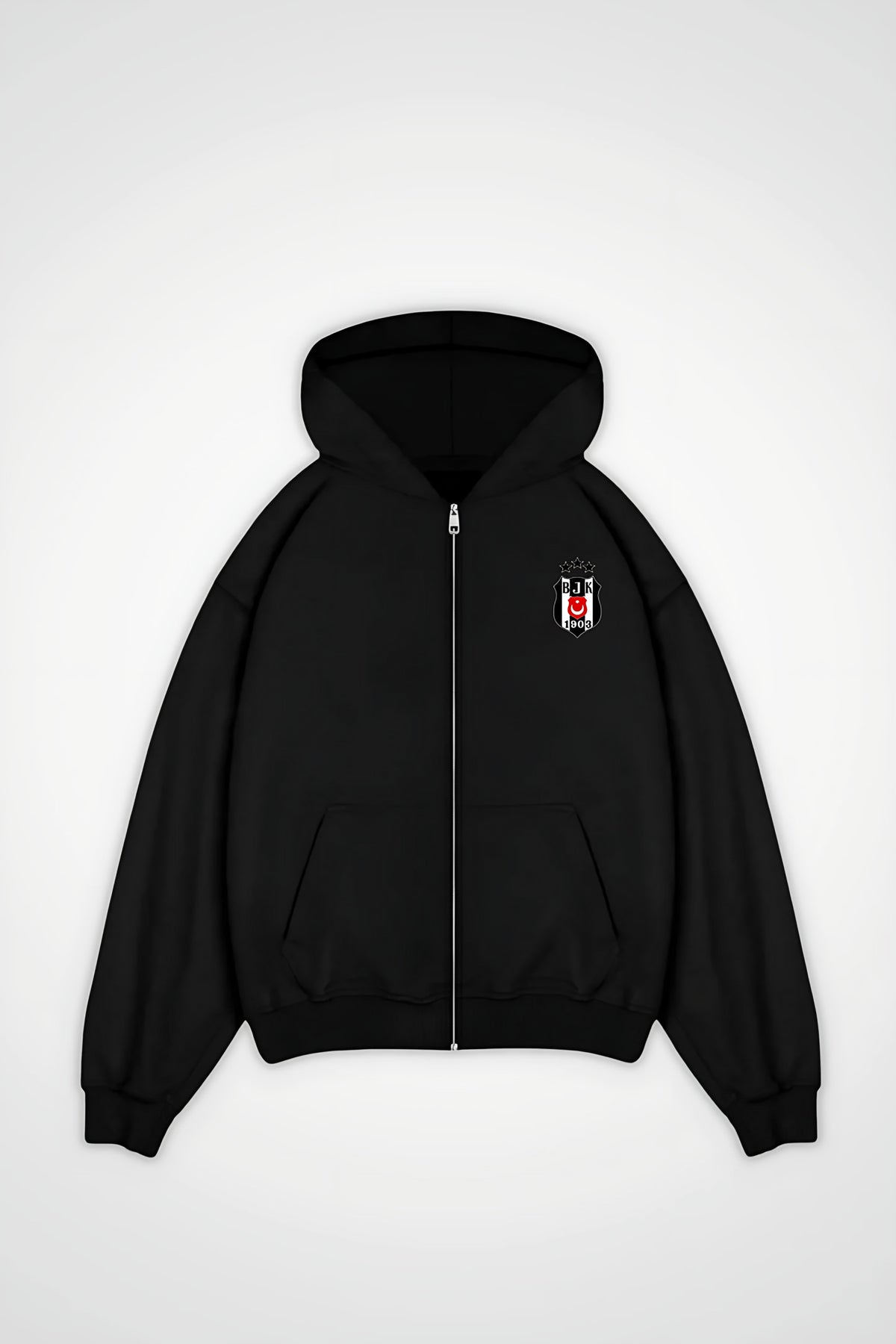 Beşiktaş Oversized Zipper Hoodie in Schwarz (Black)