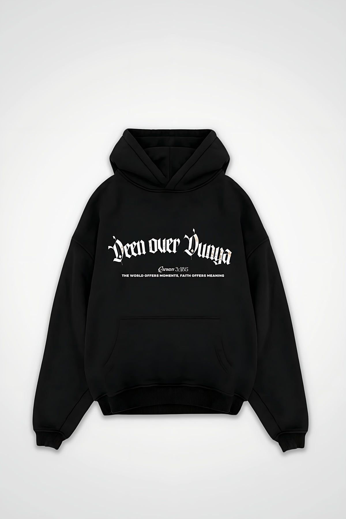 Deen Over Dunya Oversized Hoodie in Schwarz (Black)
