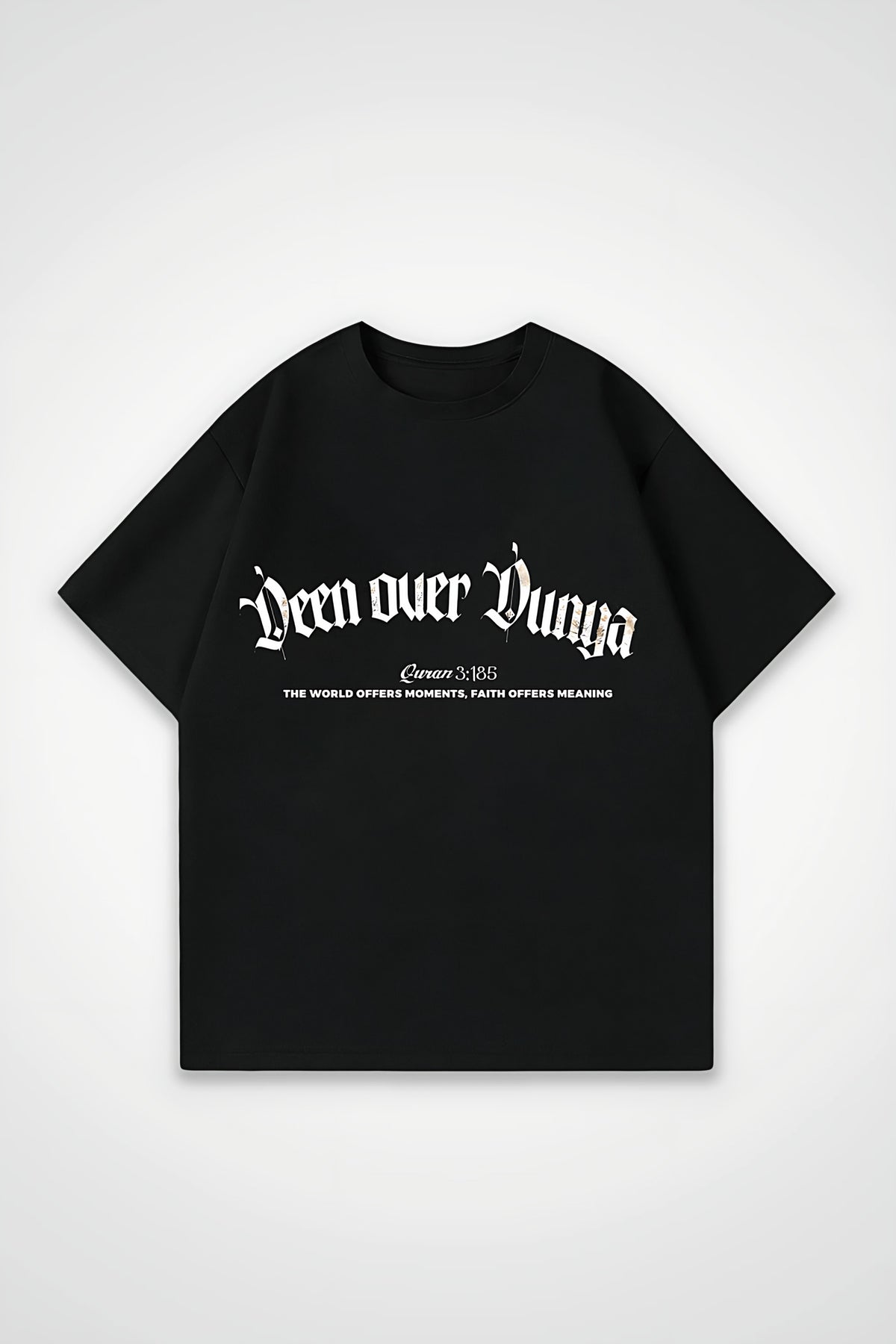 Deen Oversized T-Shirt – Nur in Schwarz (Black) – Backprint-Design