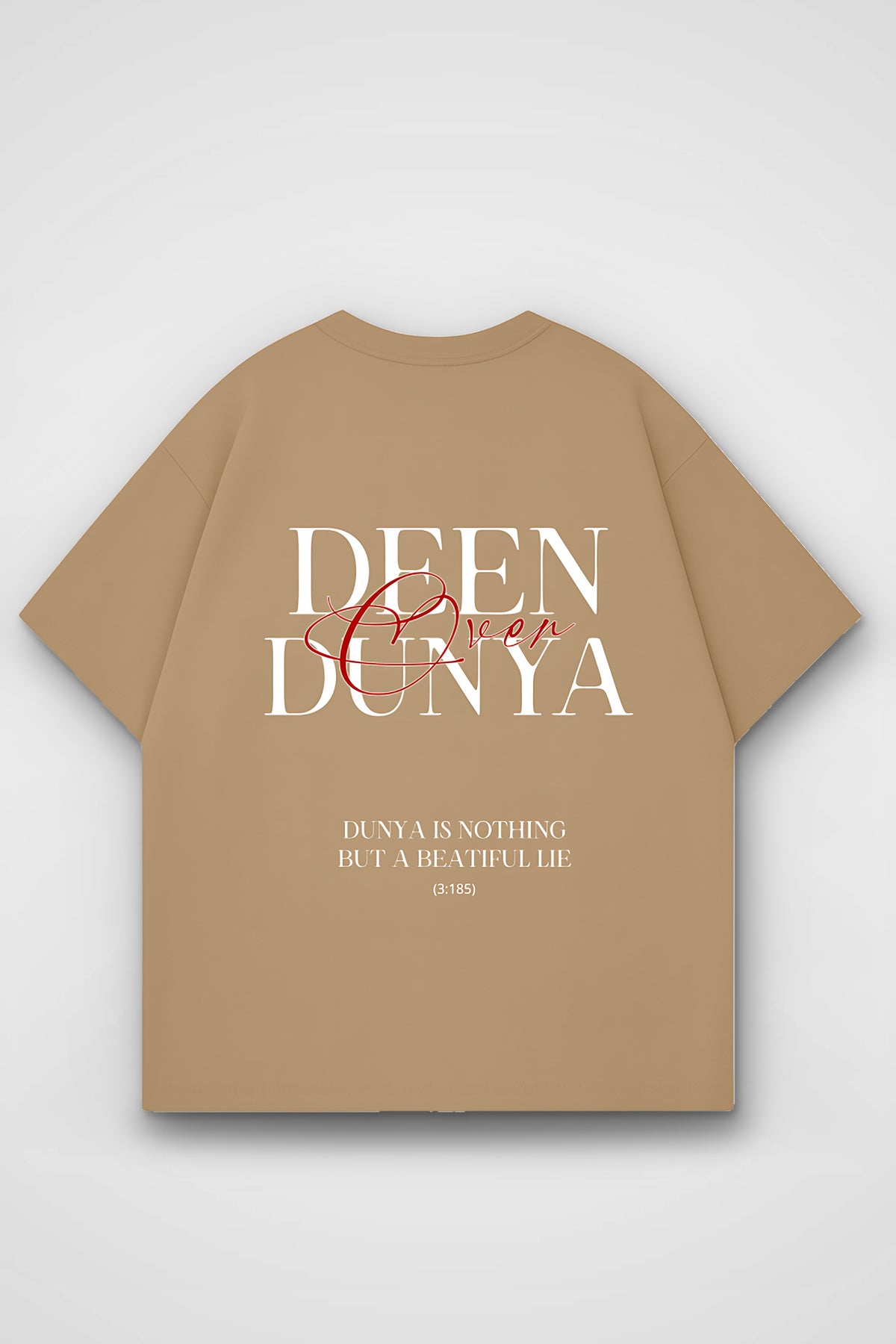 Deen Oversized T-Shirt – Sabr in Amber – Backprint-Design