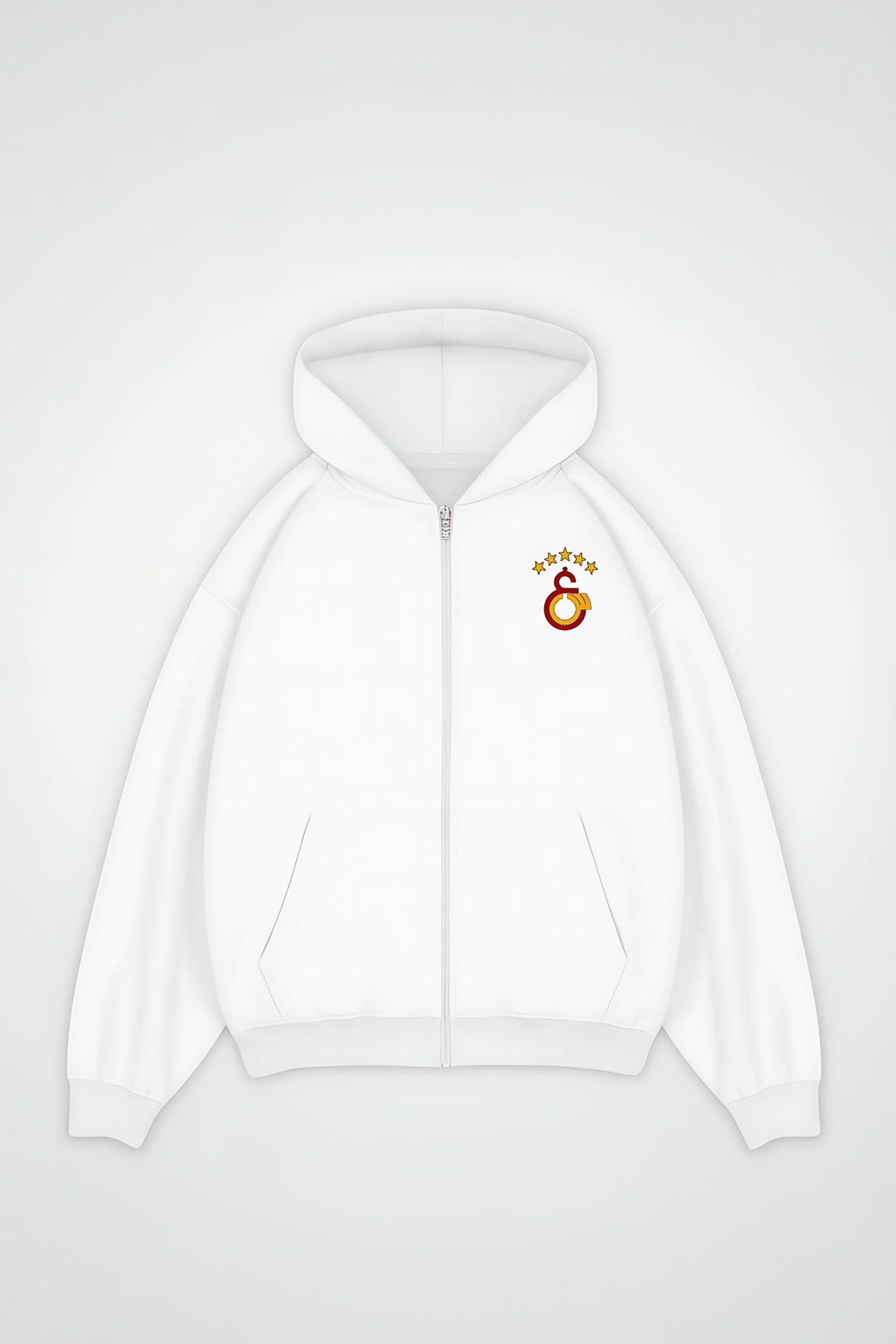 Galatasaray Oversized Zipper Hoodie – Cim Bom in Weiß (White)