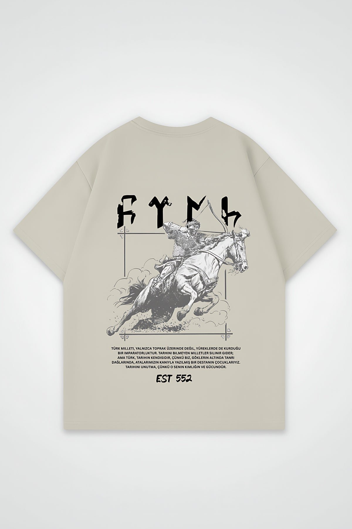 Göktürk Oversized T-Shirt – Yurt – Design mit Backprint