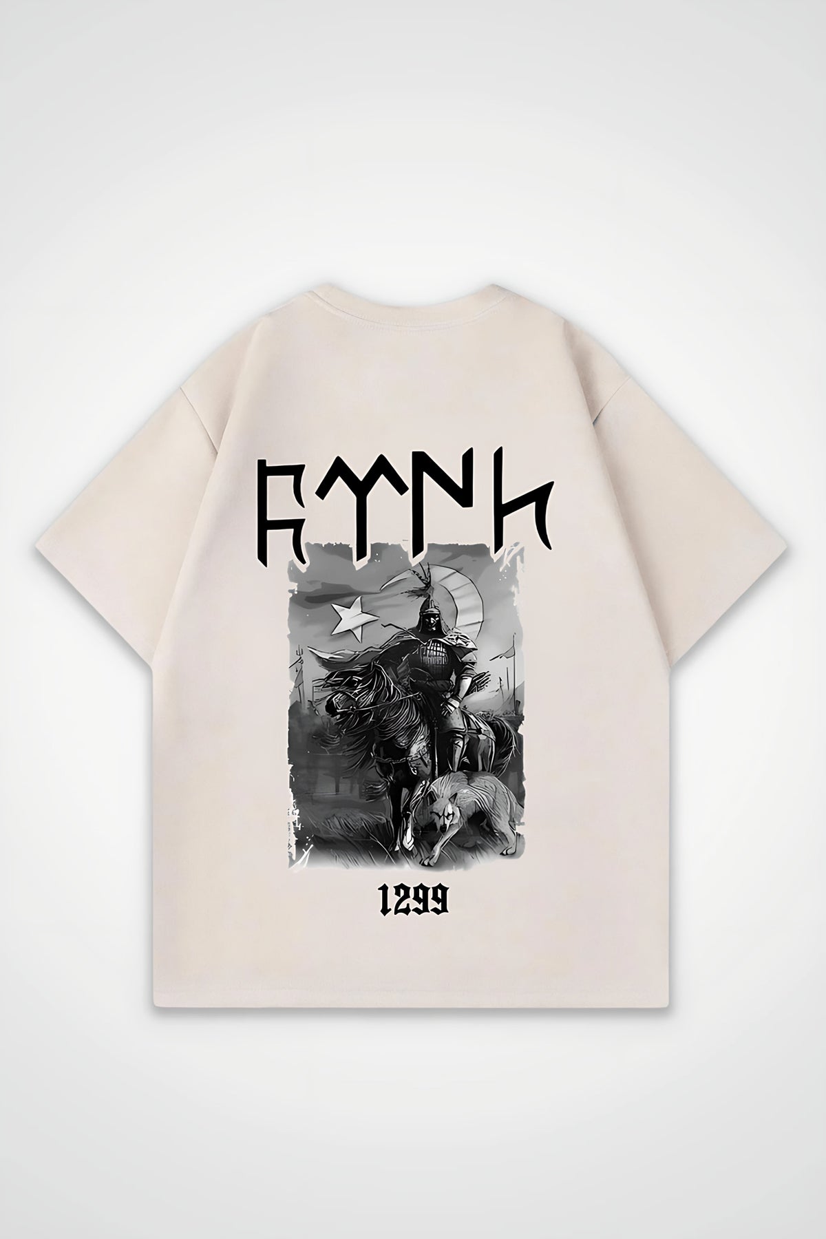 Göktürk Oversized T-Shirt – Turan in Sand – Backprint-Design