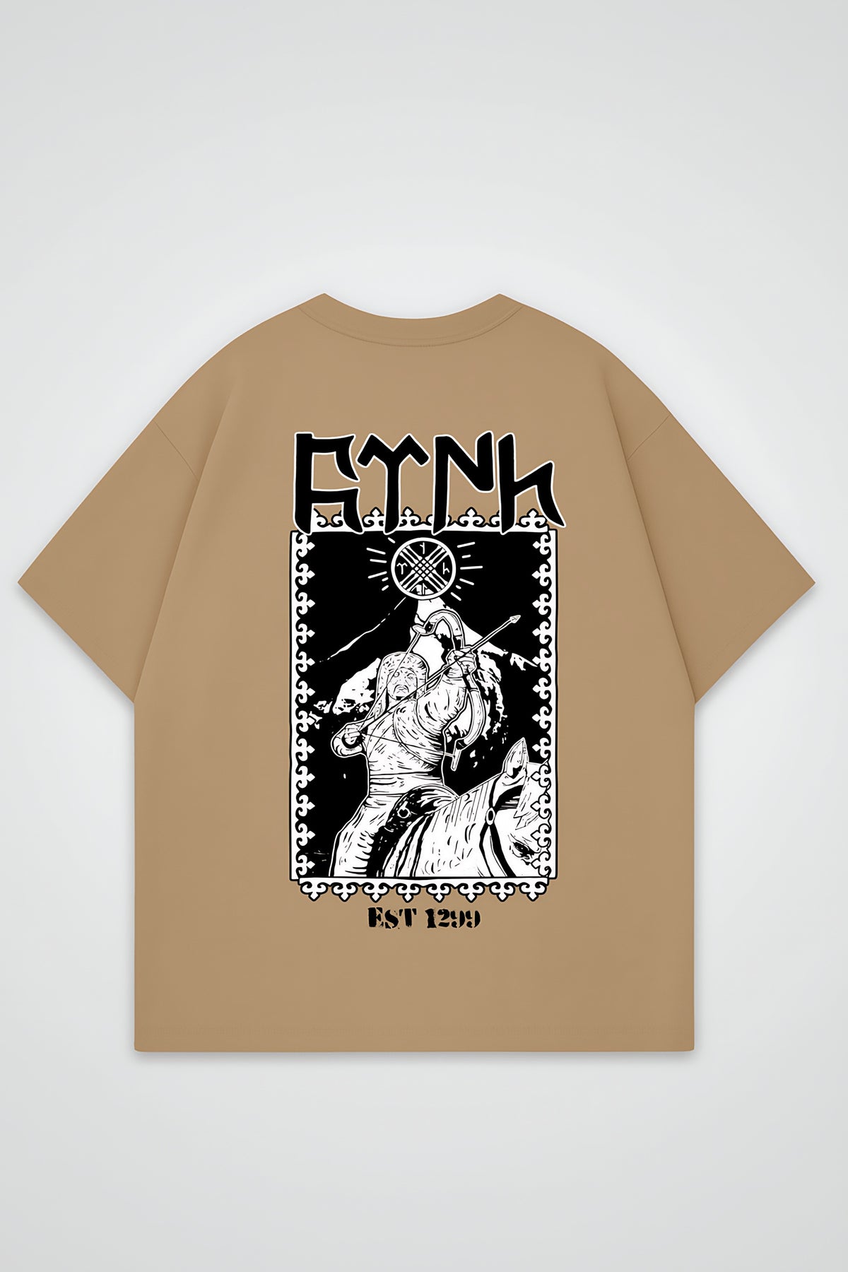 Göktürk Oversized T-Shirt – Bengü in Amber – Backprint-Design