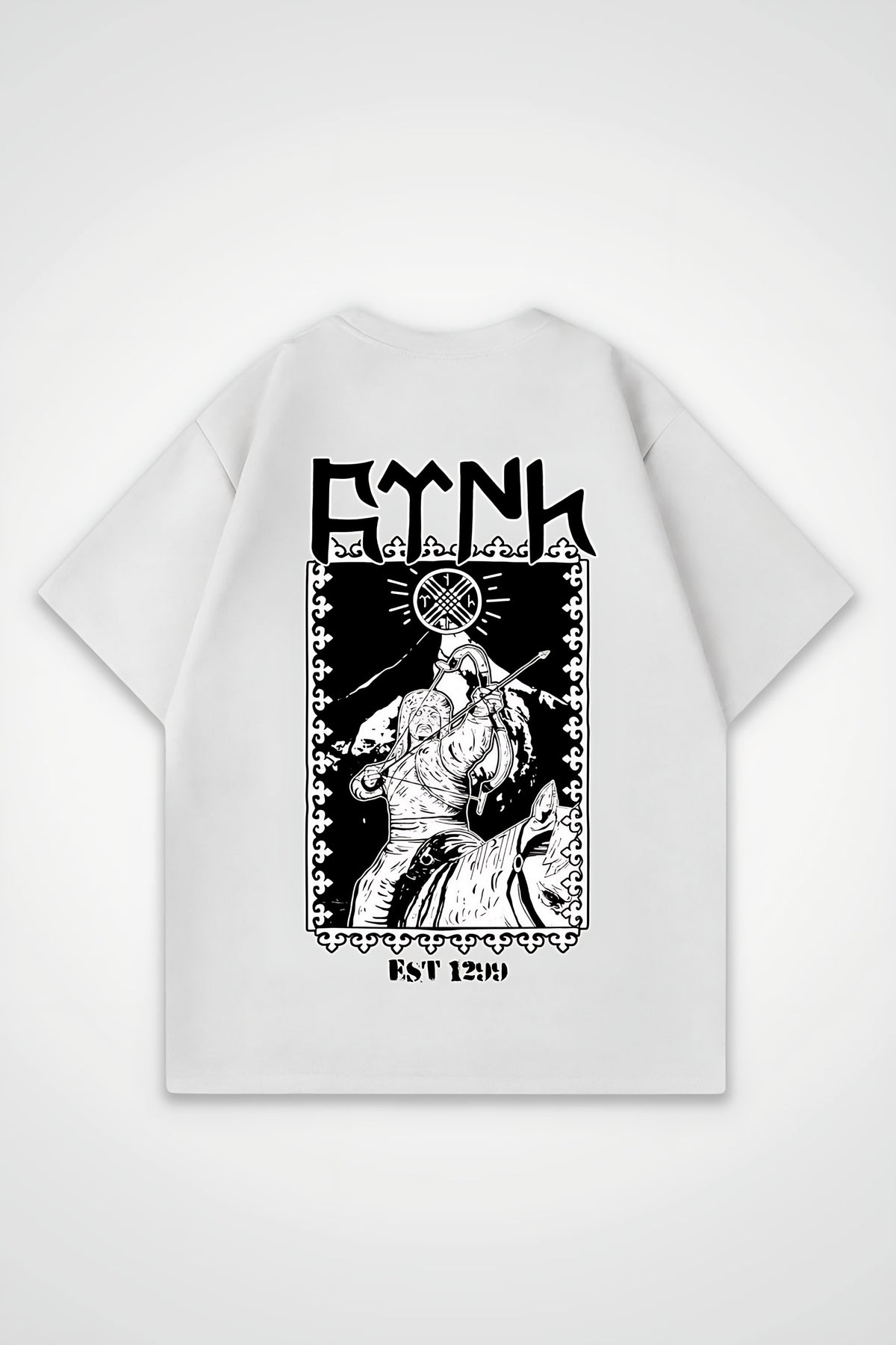 Göktürk Oversized T-Shirt – Bengü in Weiß (White) – Backprint-Design