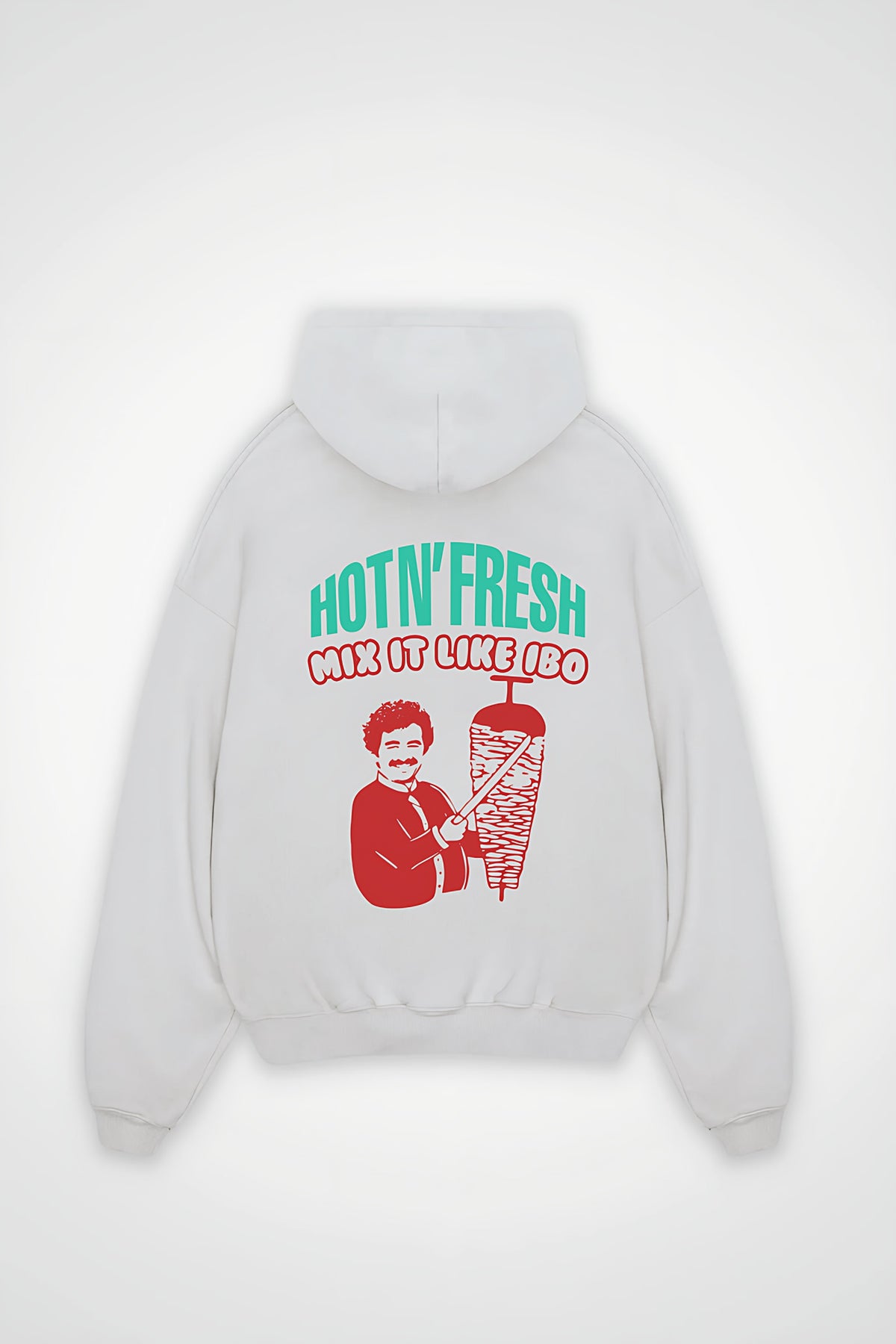 İbrahim Tatlıses Oversized Hoodie in Weiß (White) – Backprint-Design