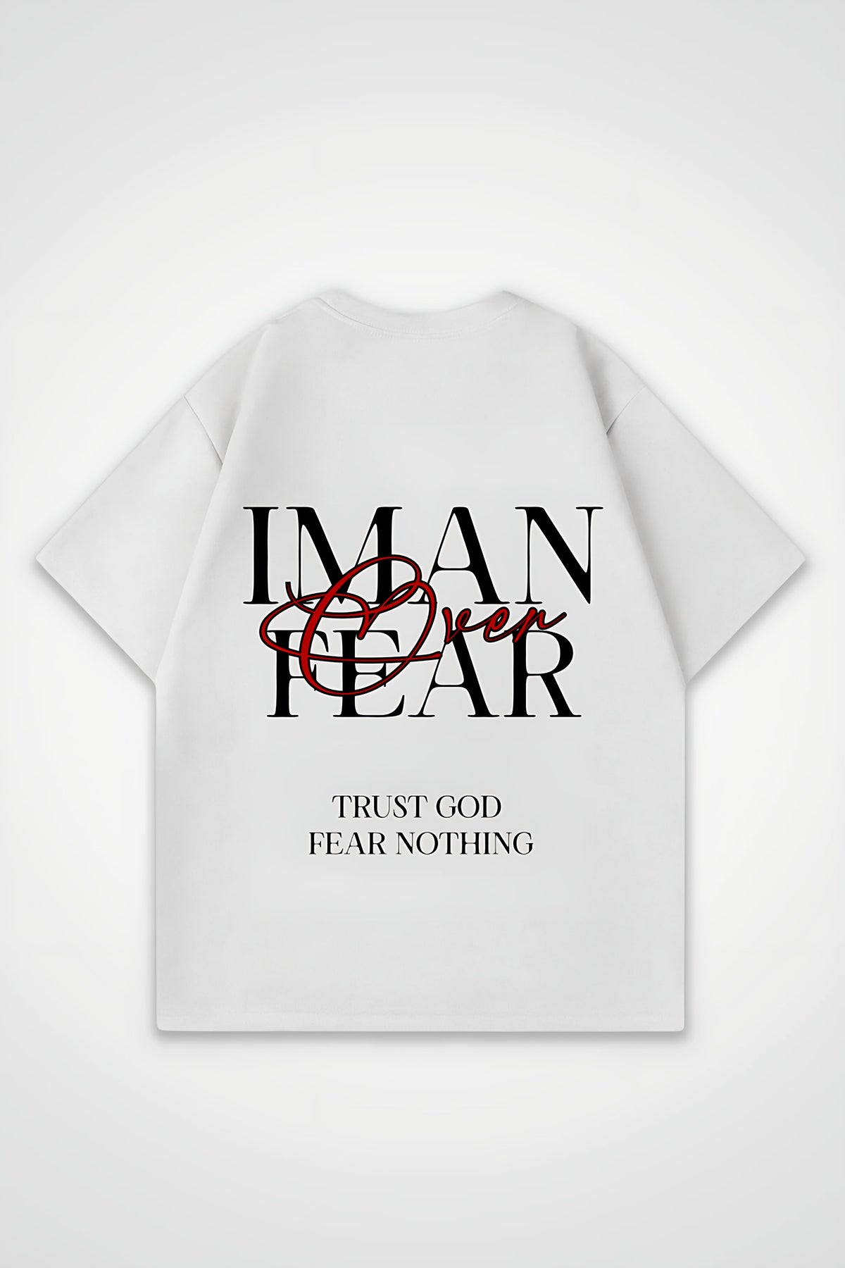 İman Oversized T-Shirt in Weiß (White) – Backprint-Design