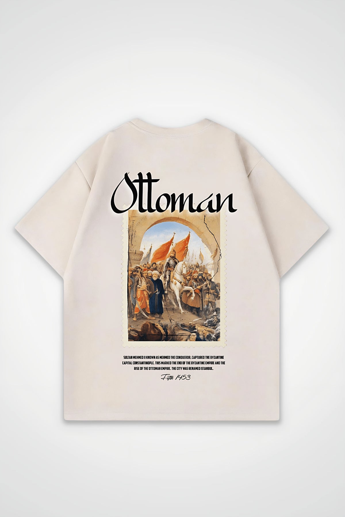Ottoman Oversized T-Shirt – Tuğra in Sand – Backprint-Design