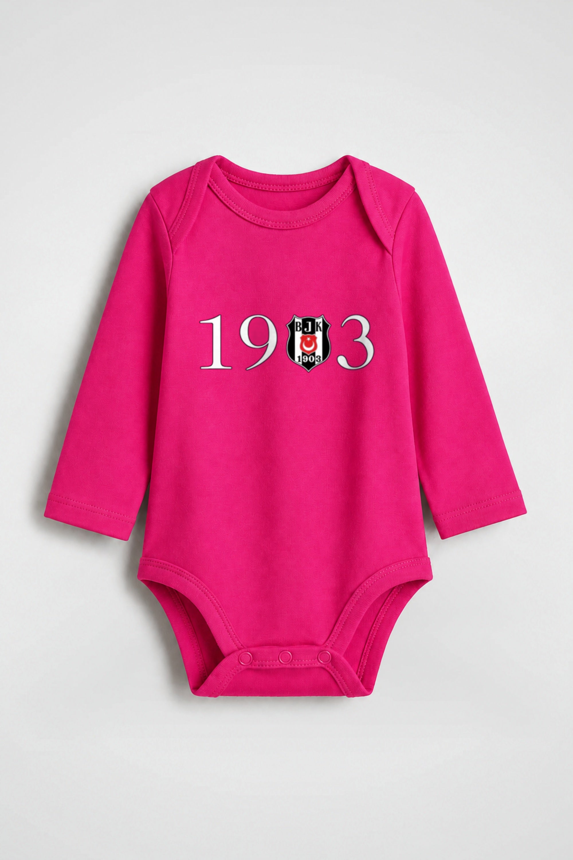 Beşiktaş Bio-Babybody Langarm – Çarşı in Fuchsia