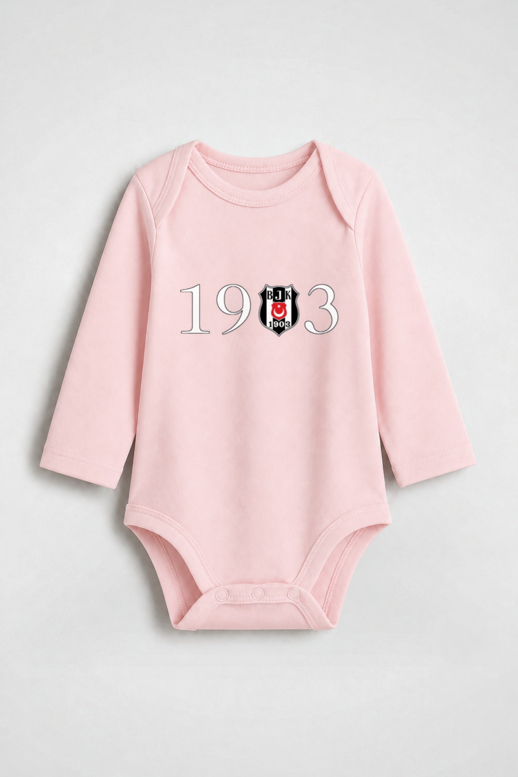 Beşiktaş Bio-Babybody Langarm – Çarşı in Powder Pink