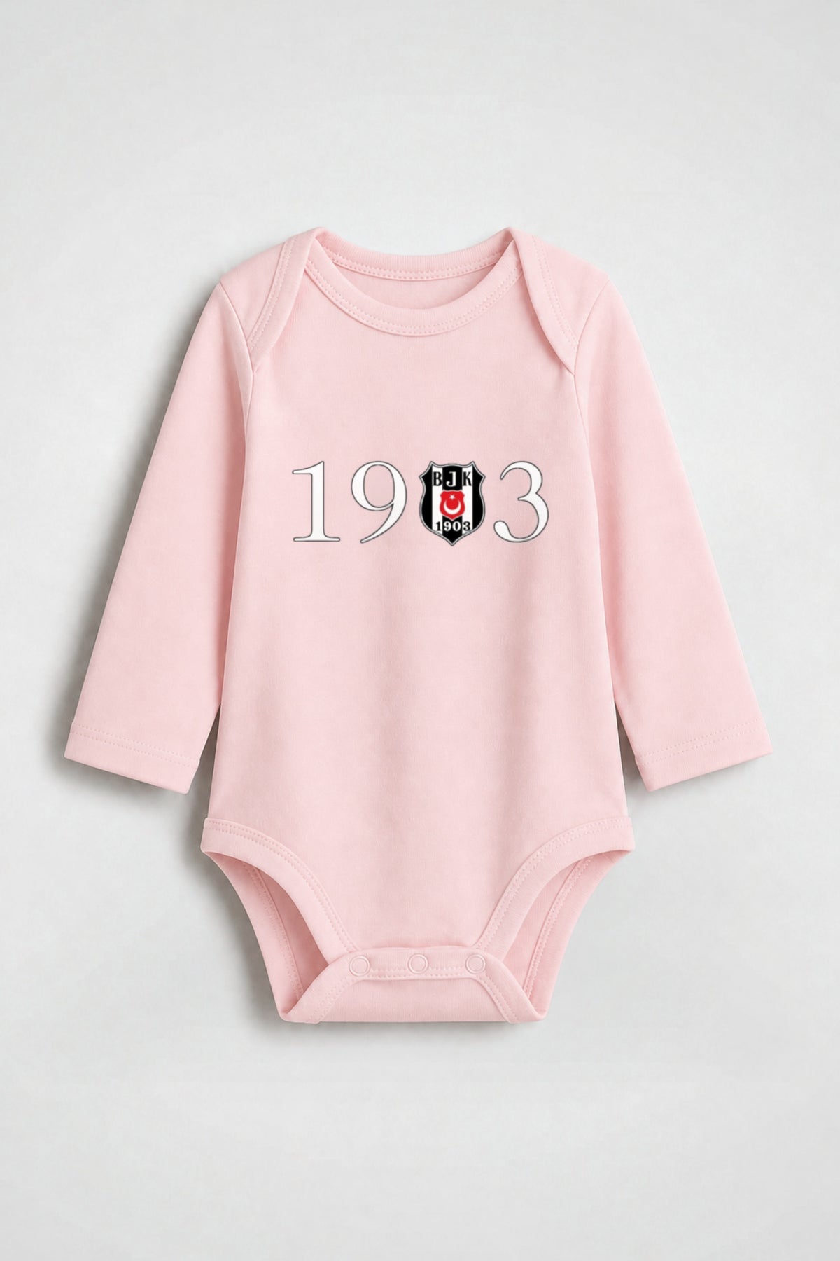 Beşiktaş Bio-Babybody Langarm – Çarşı in Powder Pink