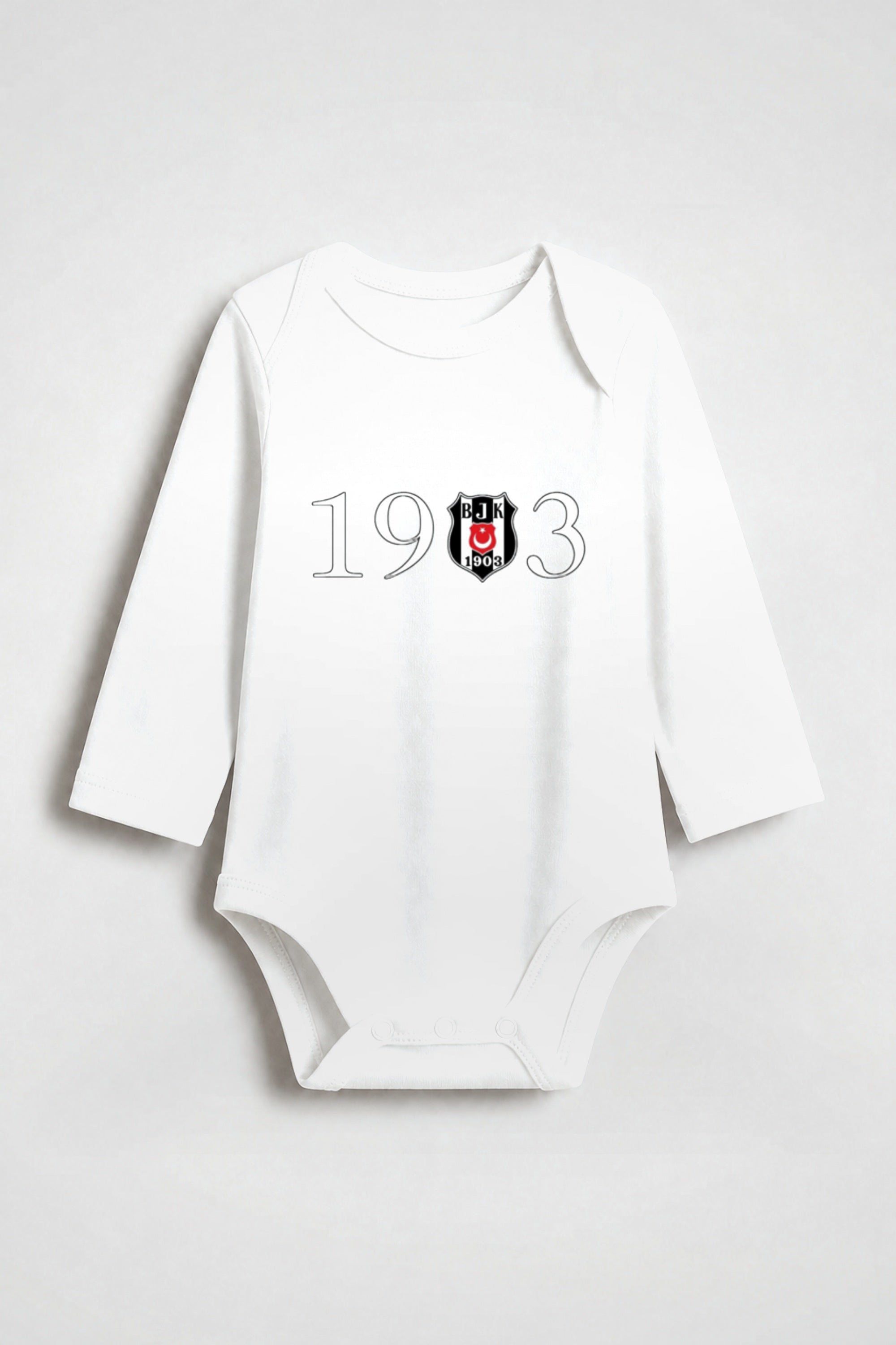 Beşiktaş Bio-Babybody Langarm – Çarşı in Weiß