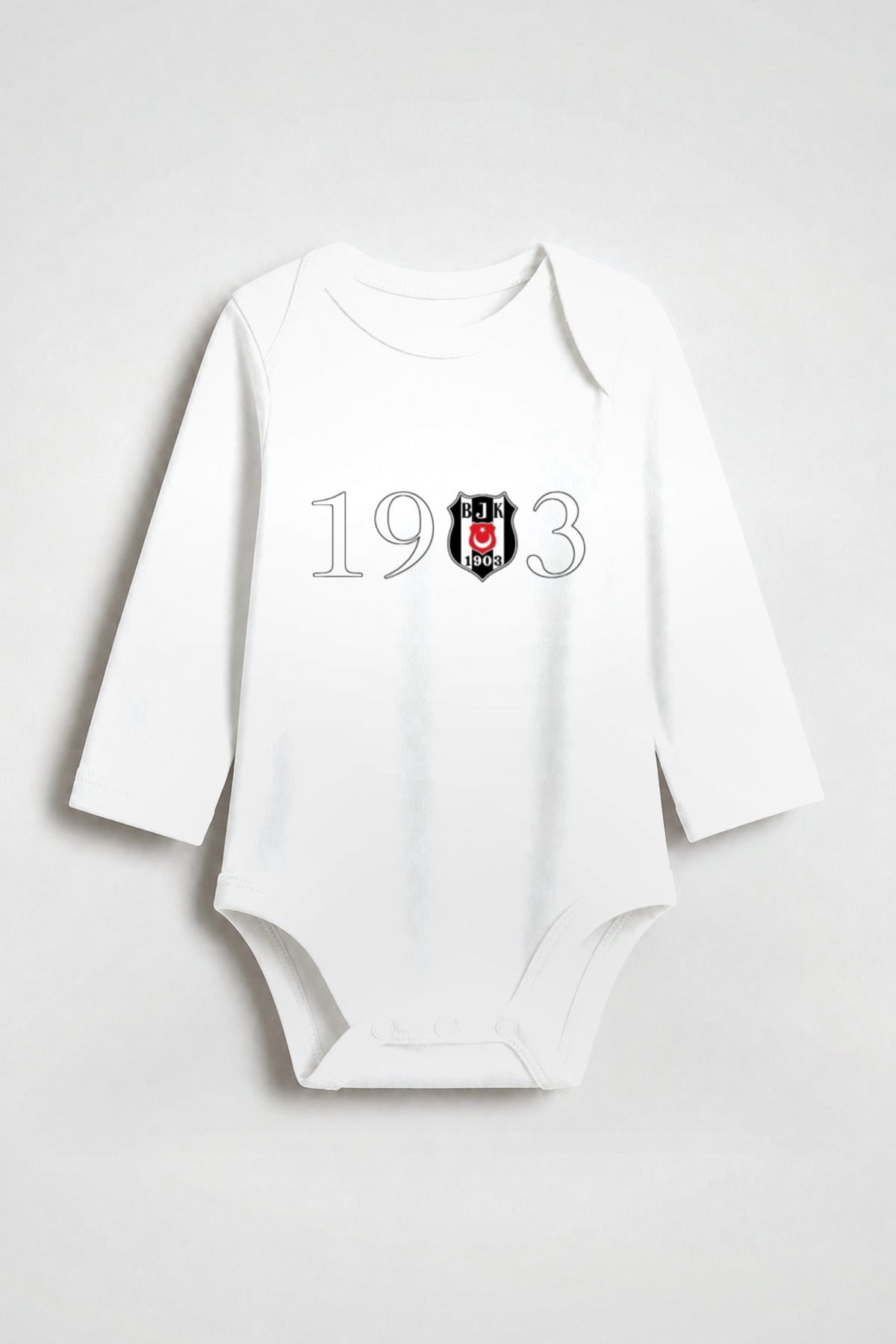 Beşiktaş Bio-Babybody Langarm – Çarşı in Weiß