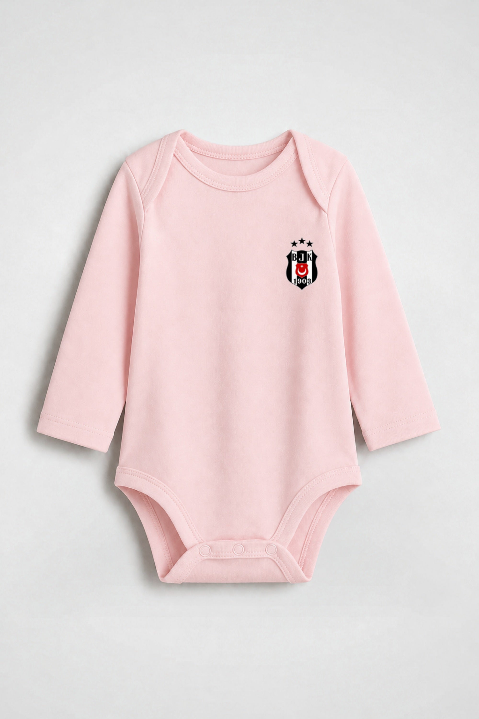 Beşiktaş Bio-Babybody Langarm – Kartal in Powder Pink