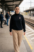 Beşiktaş Zip Longsleeve in Schwarz – Model-Foto Herren