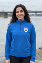 Fenerbahçe Zip Longsleeve Sarı Lacivert in Royal Blue – Model-Foto Damen