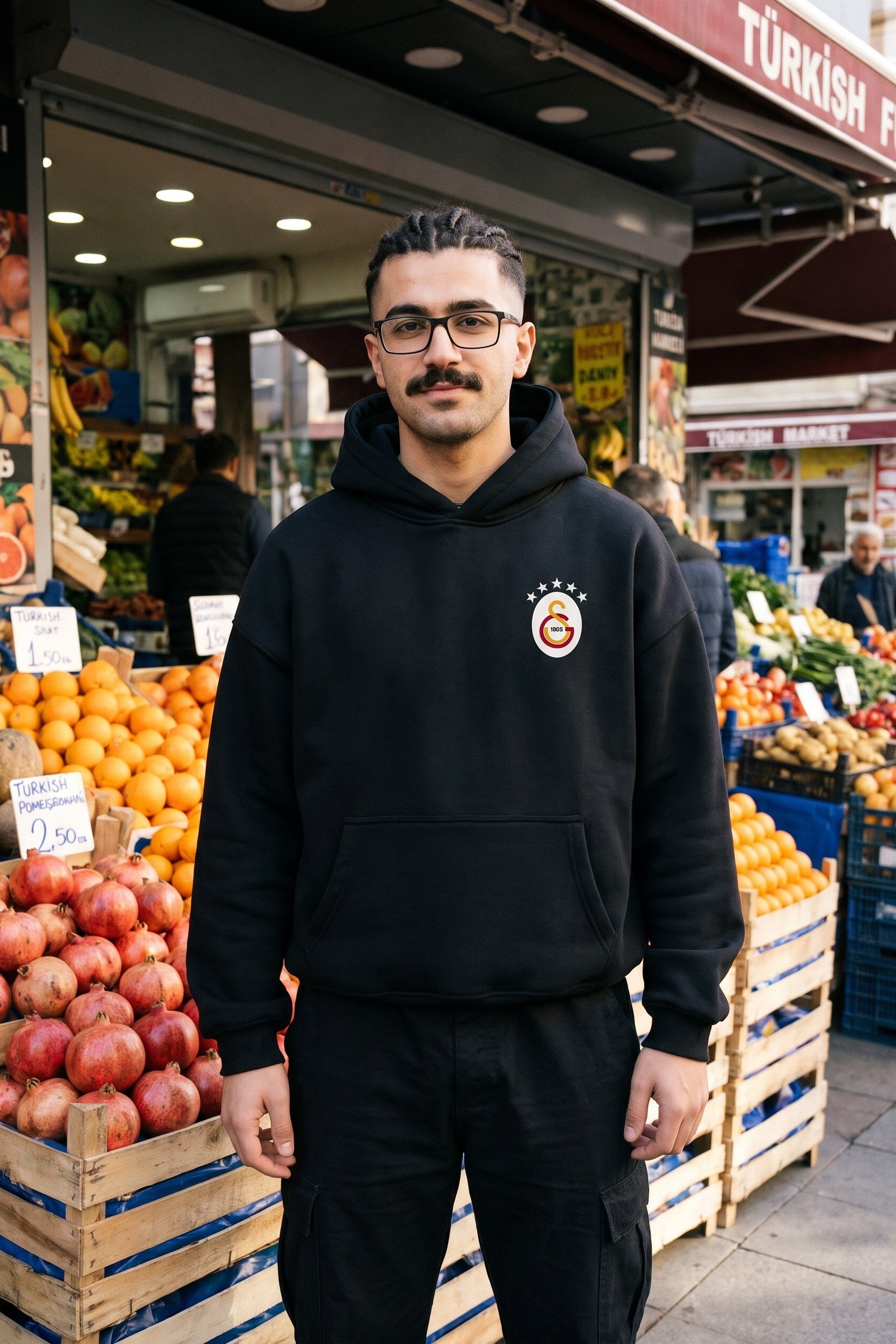 REALSTIL Galatasaray Oversized Hoodie Black – Model Herren