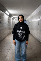 REALSTIL Galatasaray Oversized T-Shirt Black – Model Damen