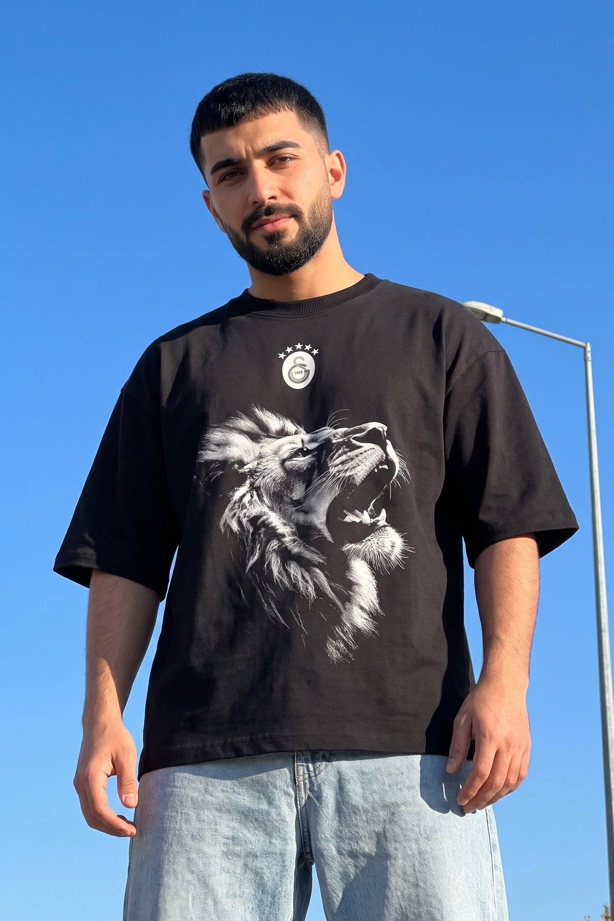 REALSTIL Galatasaray Oversized T-Shirt Black – Model Herren