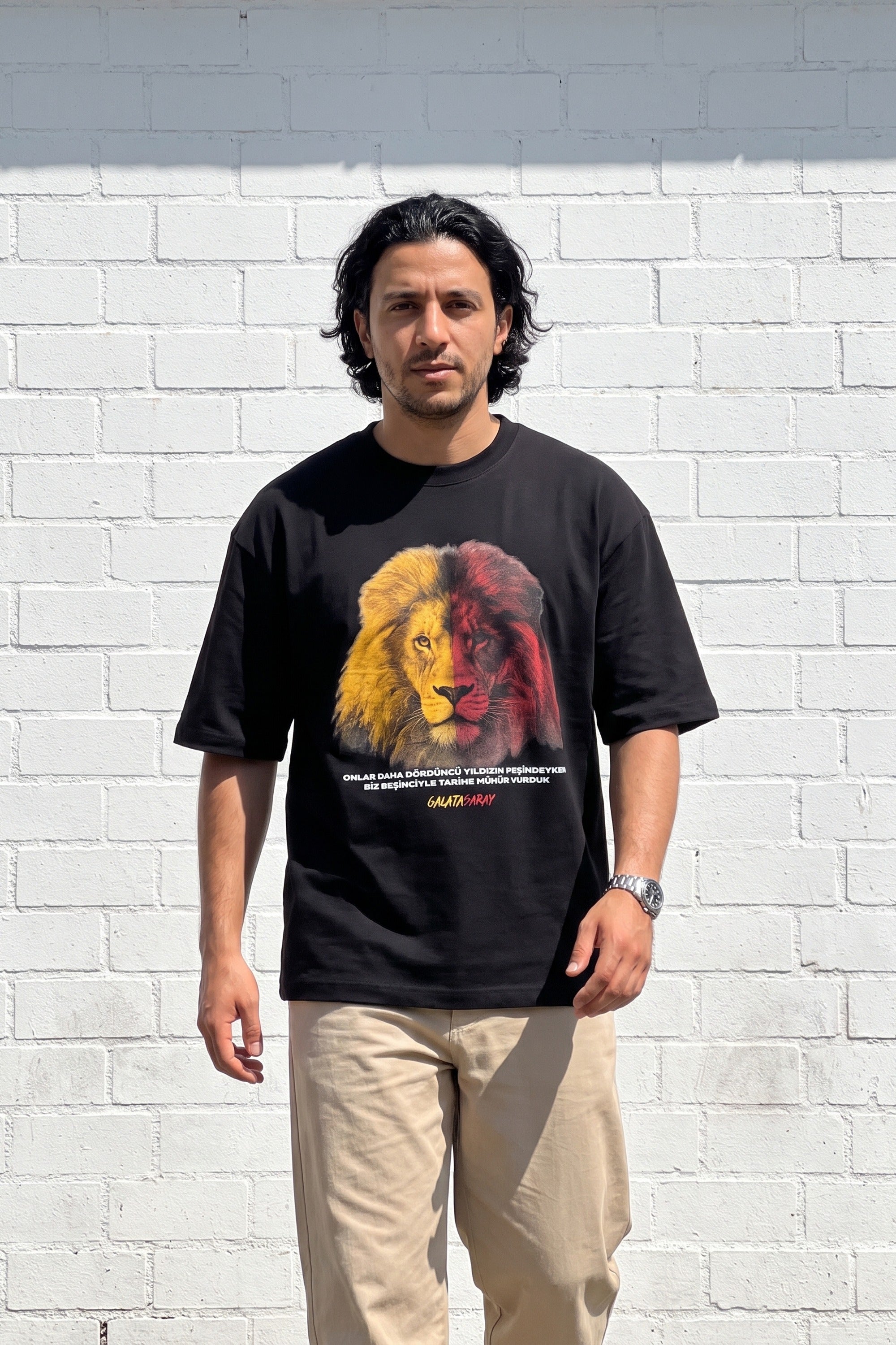 REALSTIL Galatasaray Oversized T-Shirt Black – Model Herren