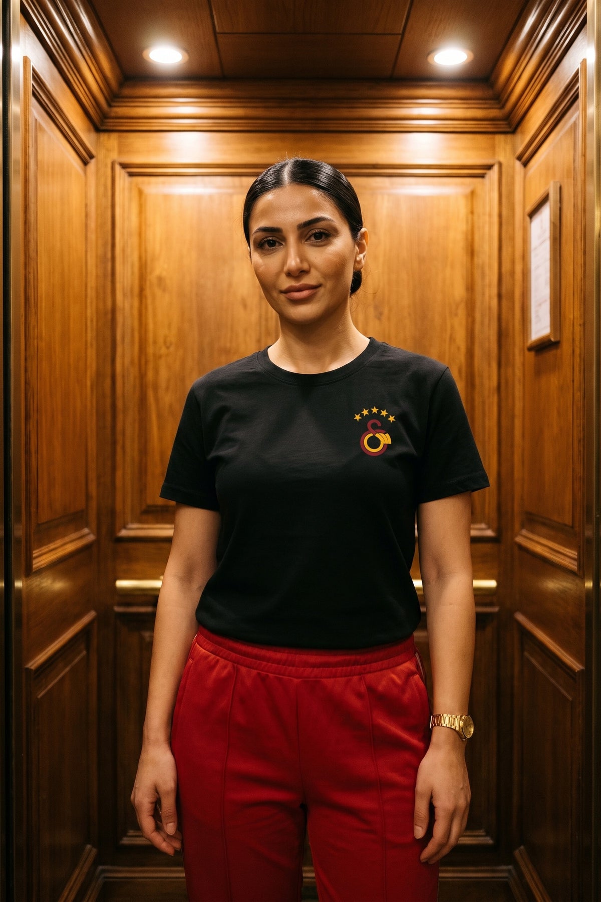 REALSTIL Galatasaray Regular Fit T-Shirt Black – Model Damen