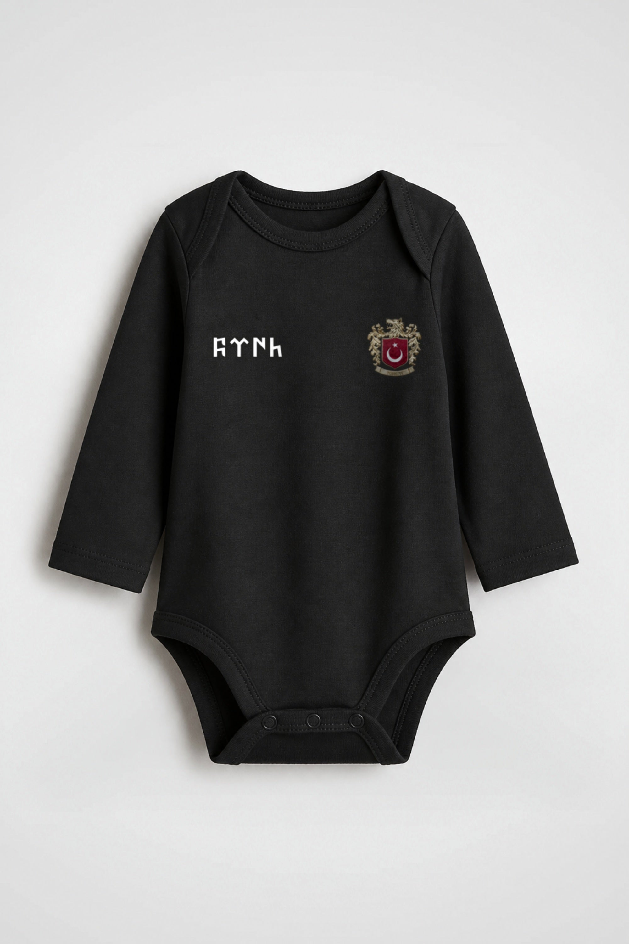 Göktürk Bio-Babybody Langarm in Schwarz
