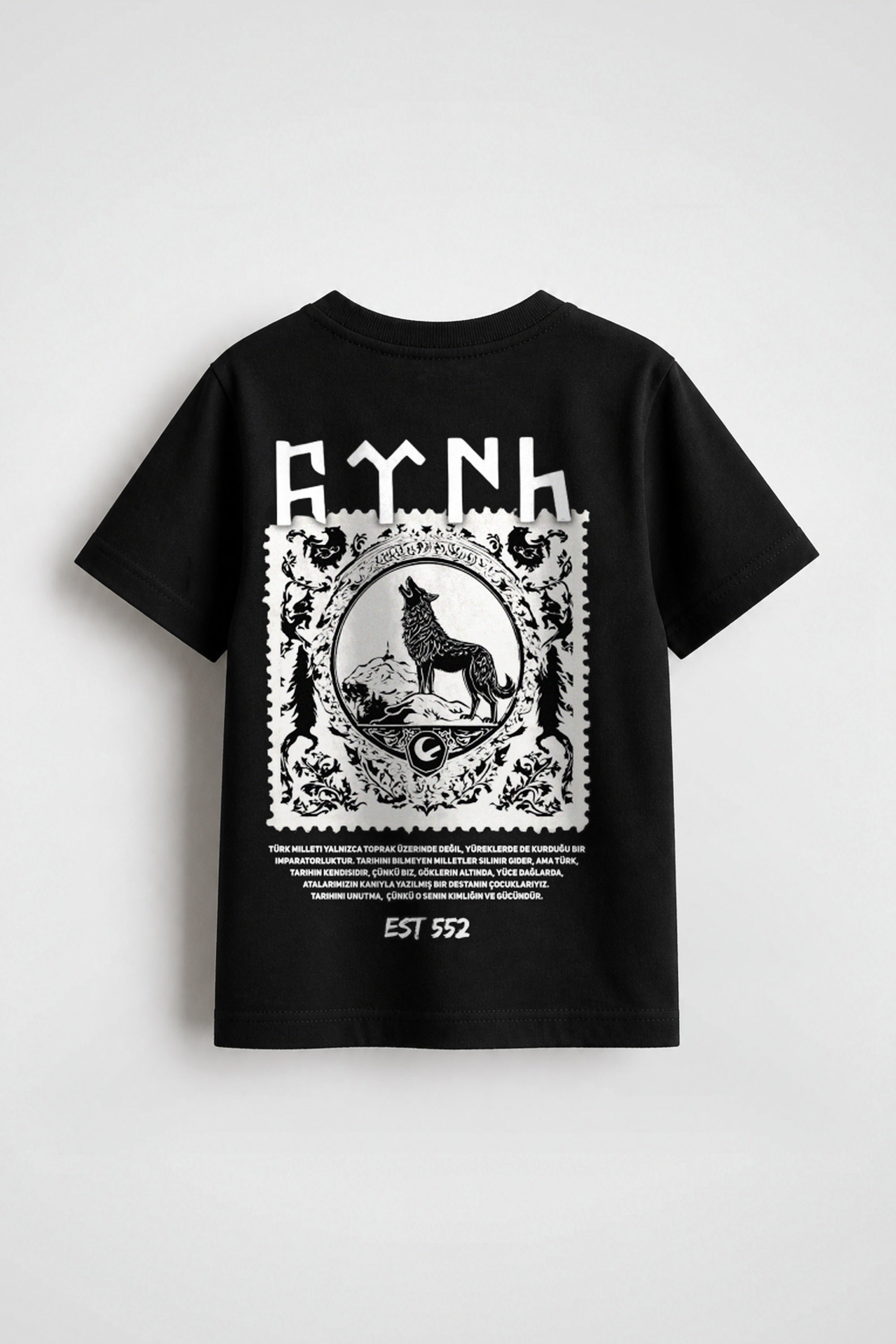 Göktürk Kids T-Shirt in Schwarz – Rückenprint
