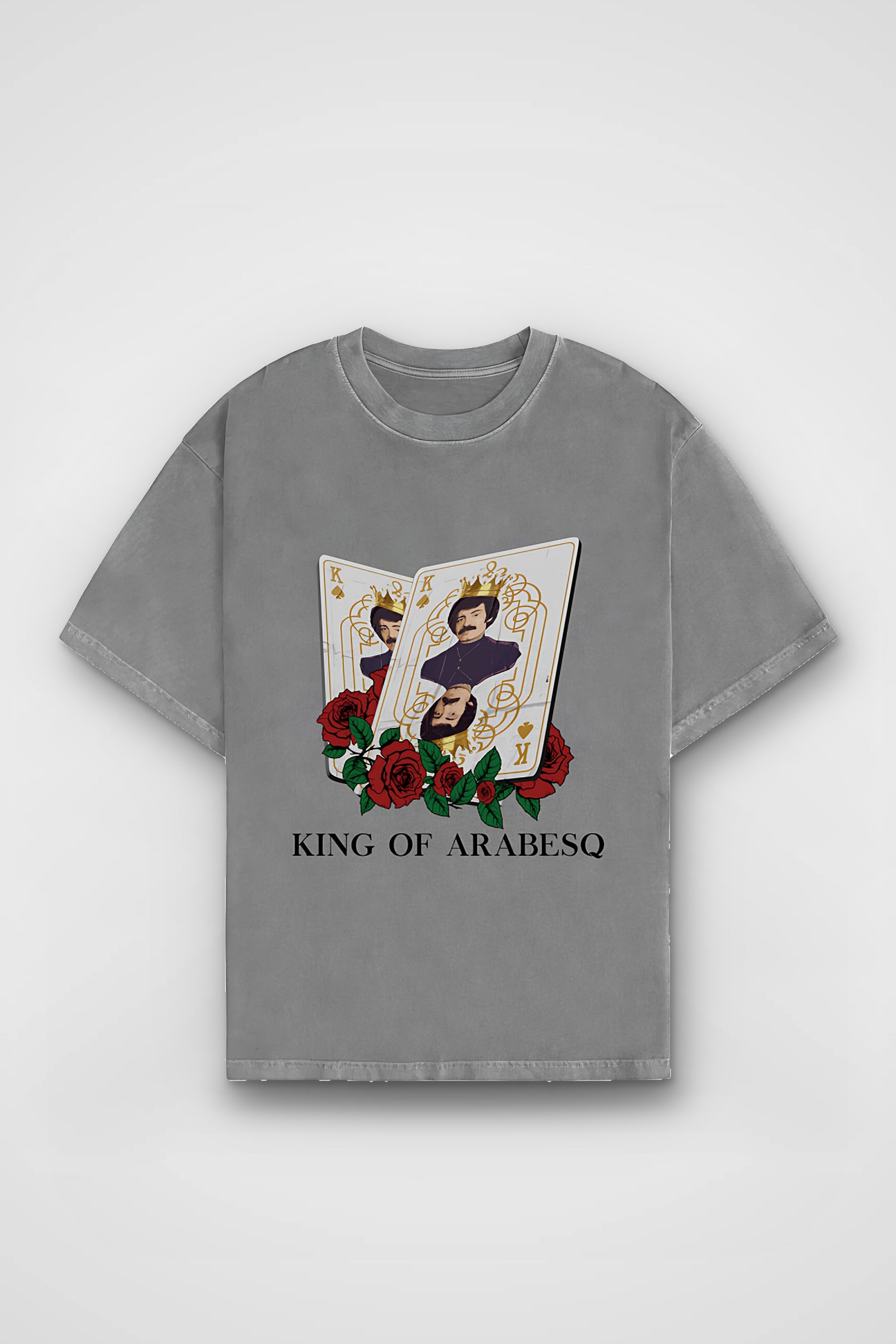 Gürses Washed T-Shirt in Washed Grey – Produktbild Frontprint