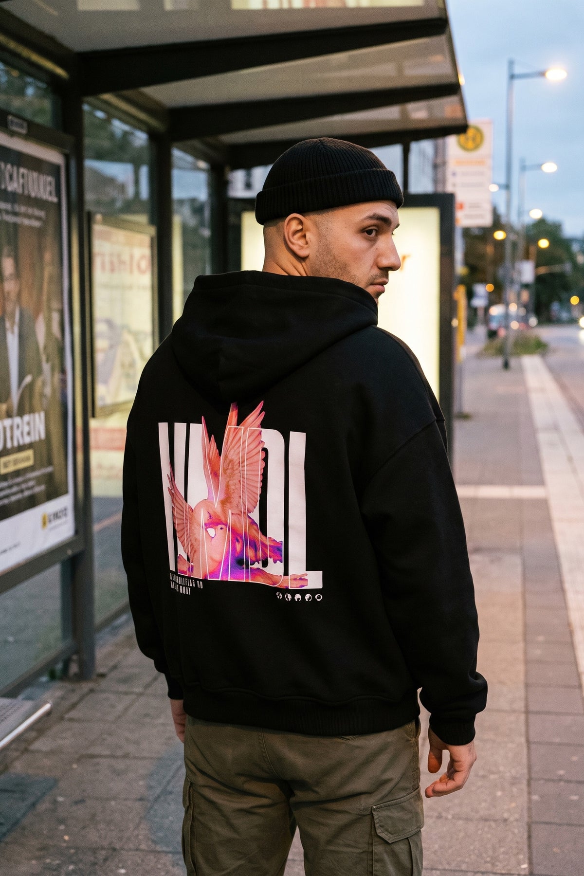 REALSTIL HMDL Oversized Zipper Hoodie Black – Model Herren