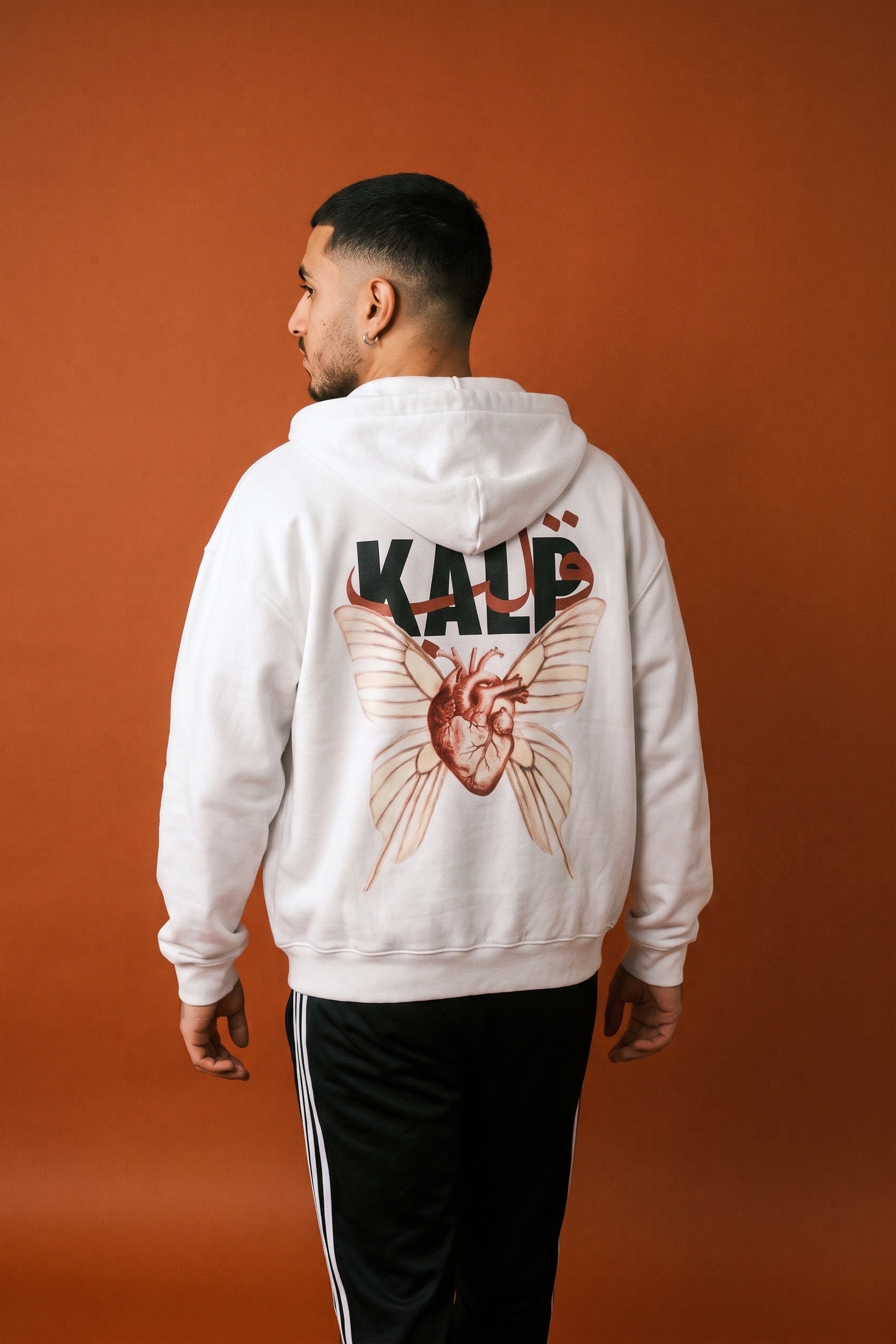 REALSTIL Kalp Oversized Zipper Hoodie White – Model Herren