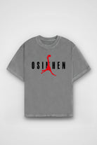 Osimhen Washed T-Shirt in Washed Grey – Produktbild Frontprint