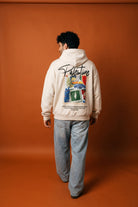 REALSTIL Palestine Oversized Hoodie White Sand – Model Herren