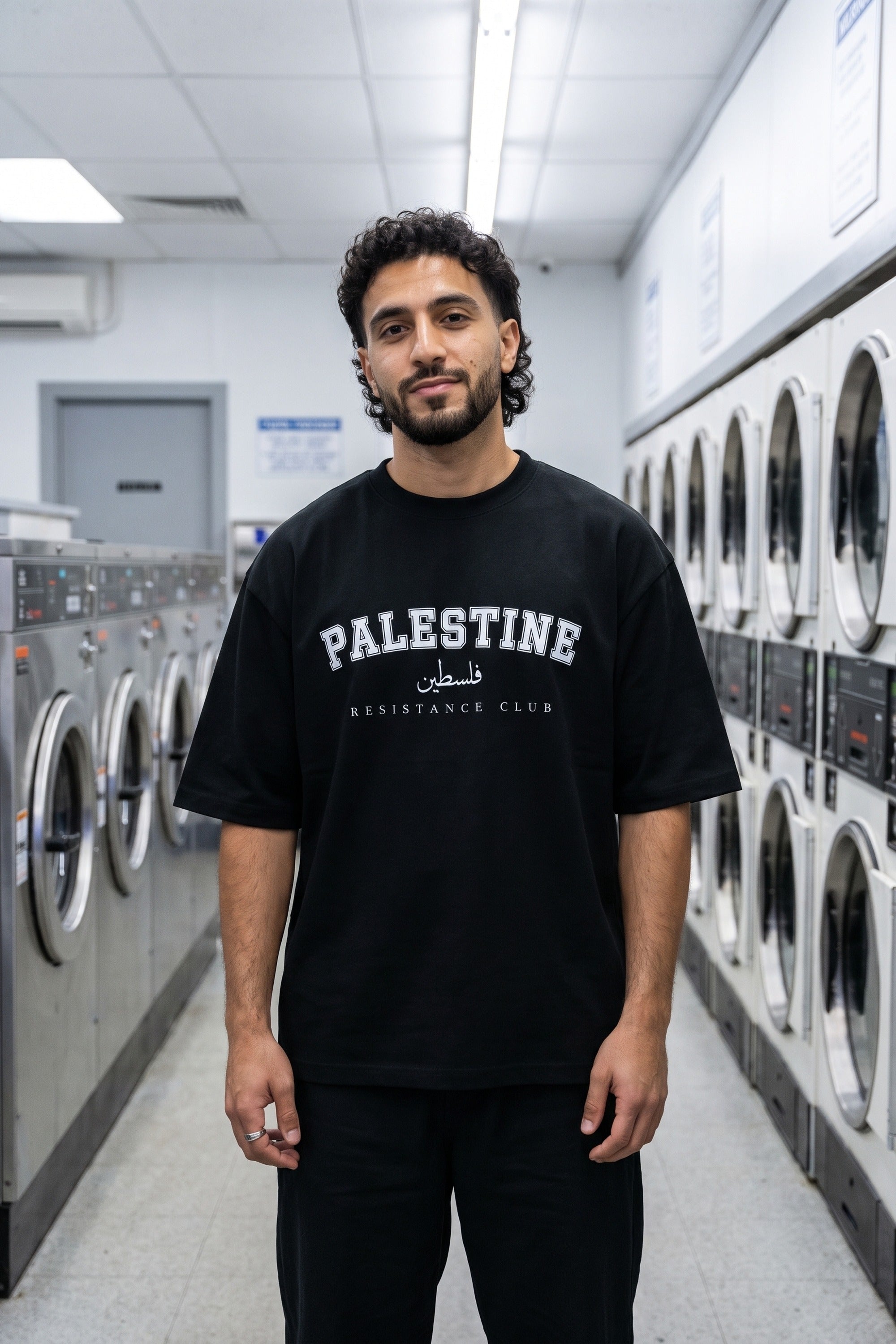 REALSTIL Palestine Oversized T-Shirt Black – Model Herren