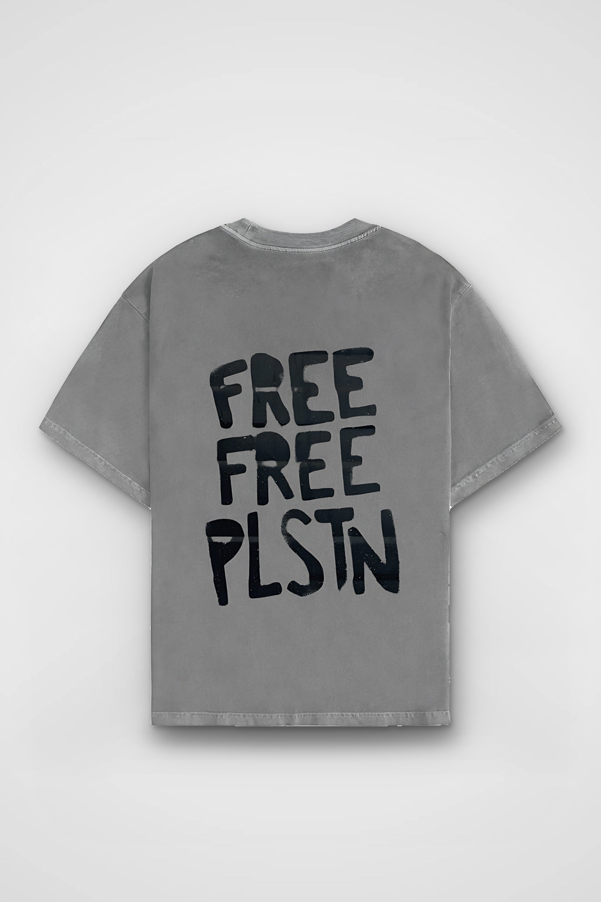 Palestine Washed T-Shirt in Washed Grey – Produktbild Rückenprint