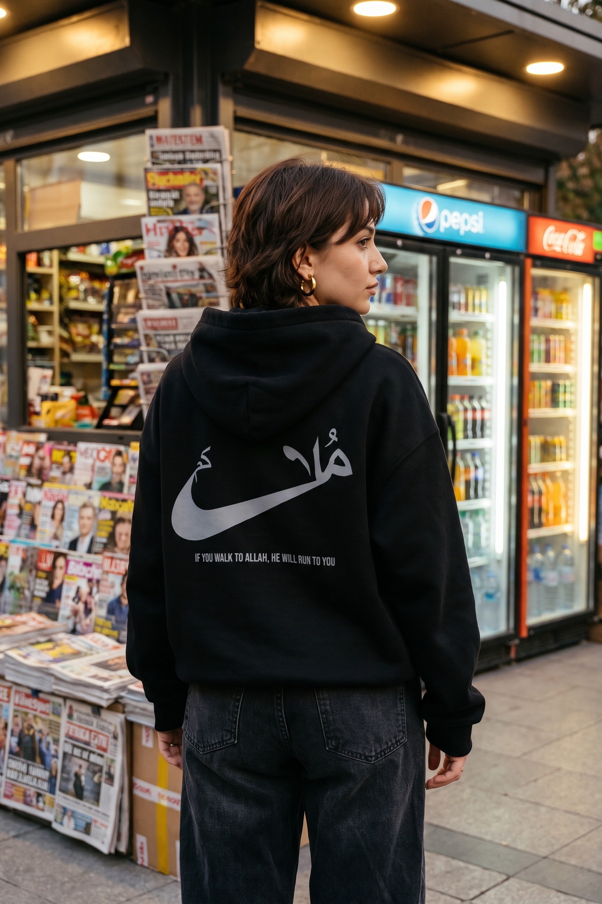 REALSTIL Run Oversized Hoodie Black – Model Damen