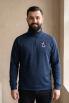 Trabzonspor Zip Longsleeve in Navy Blue – Model-Foto Herren