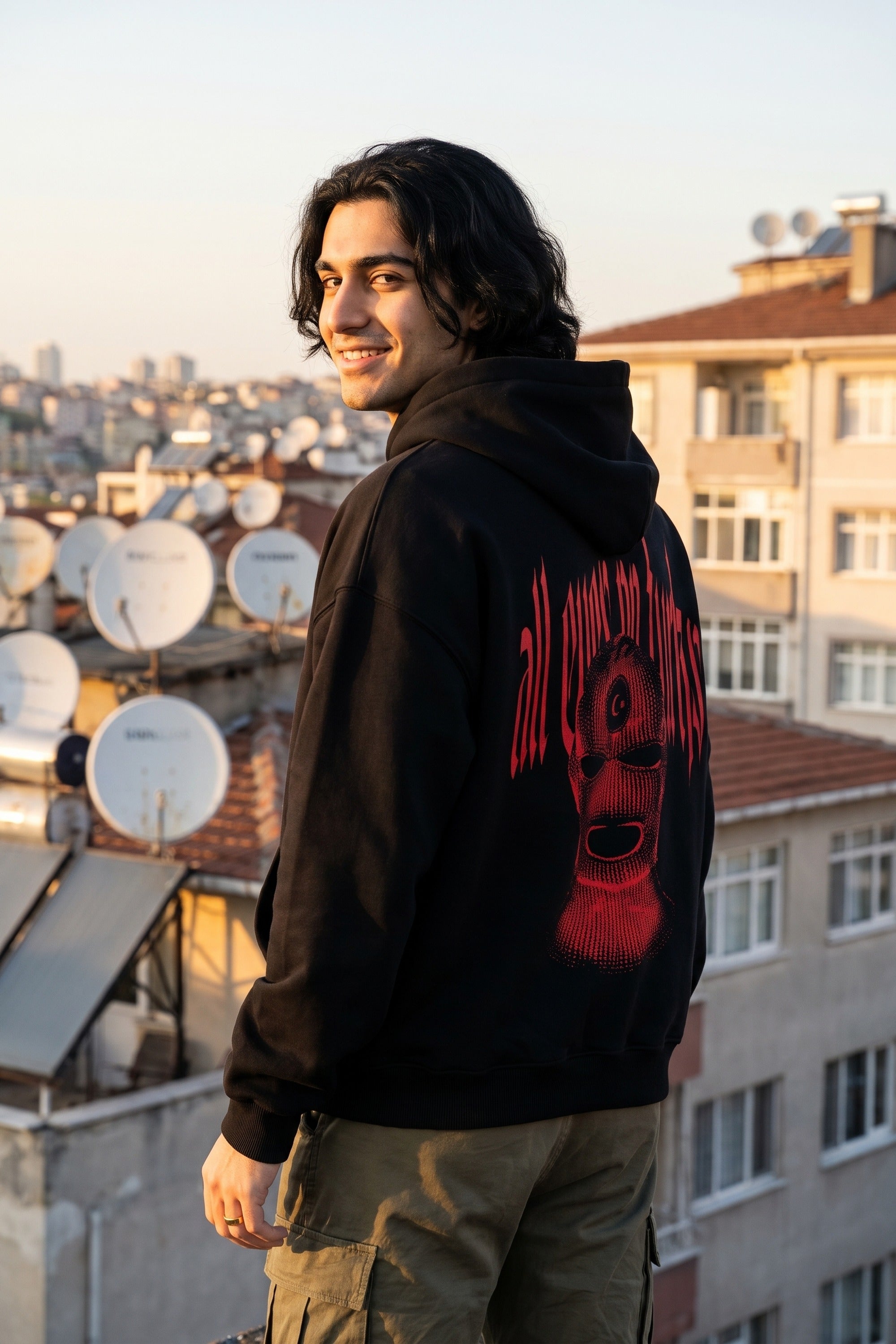 REALSTIL Türk Oversized Hoodie Black – Model Herren