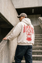 REALSTIL Türk Oversized Zipper Hoodie White Sand – Model Herren