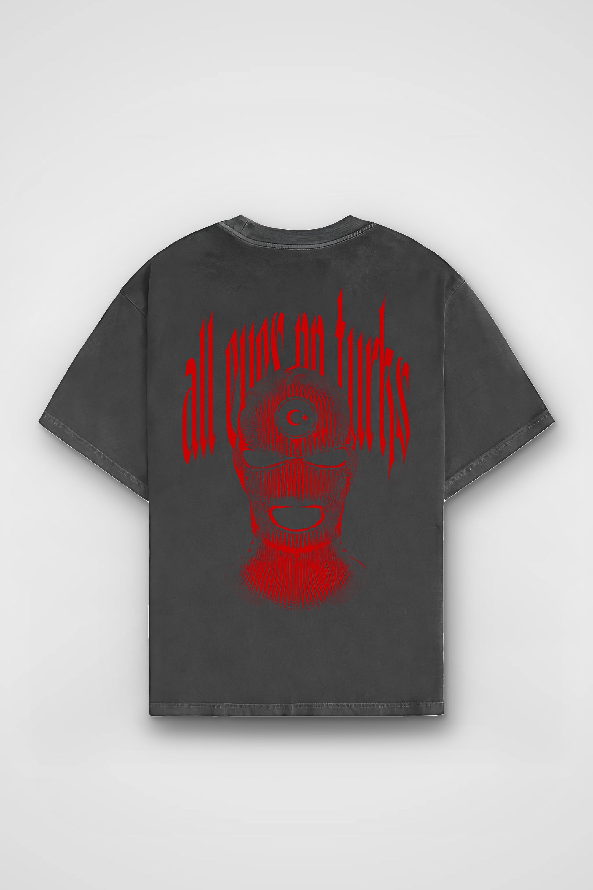 Türk Töre Washed T-Shirt in Washed Black – Produktbild Rückenprint