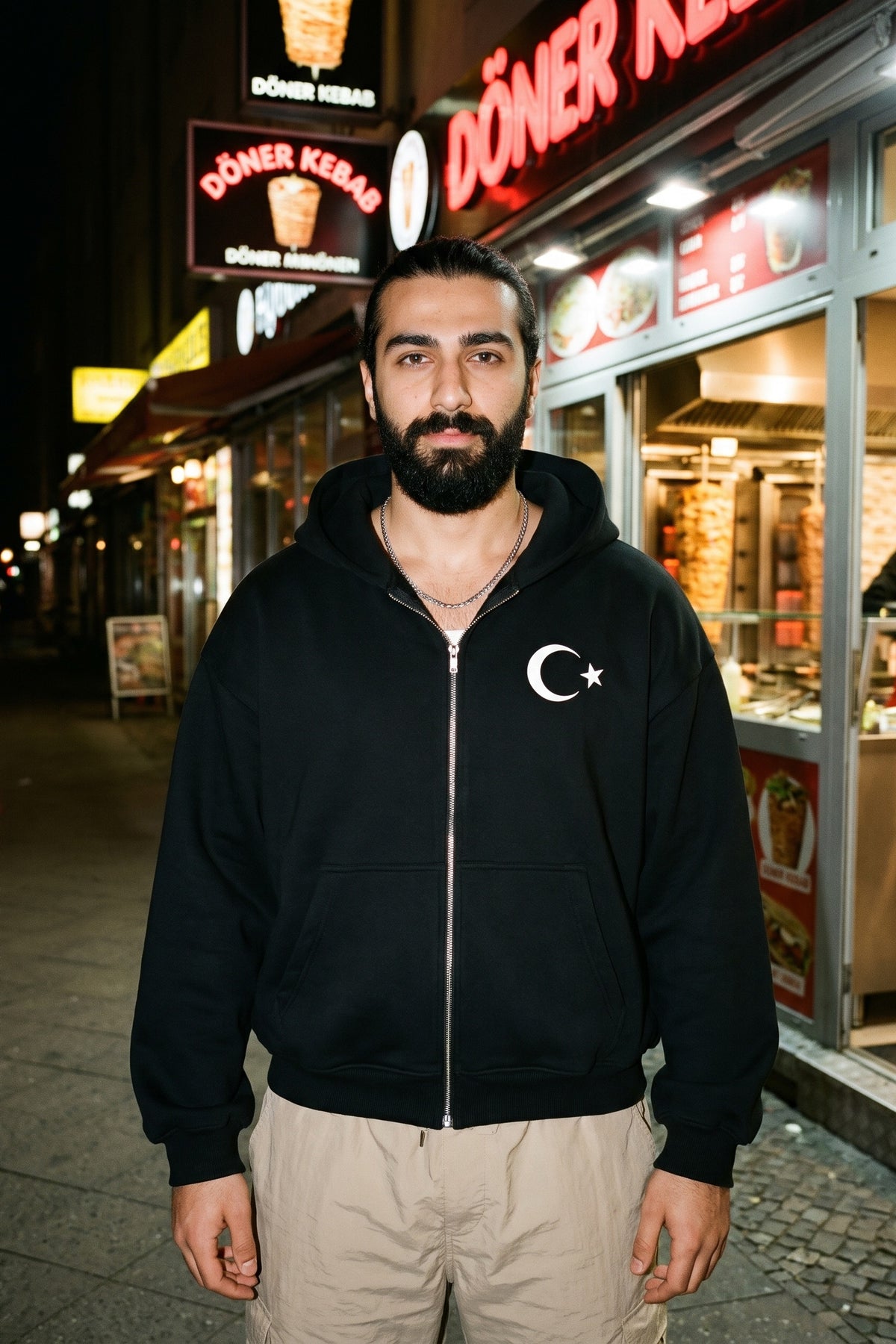 REALSTIL Türkiye Oversized Zipper Hoodie Black – Model Herren