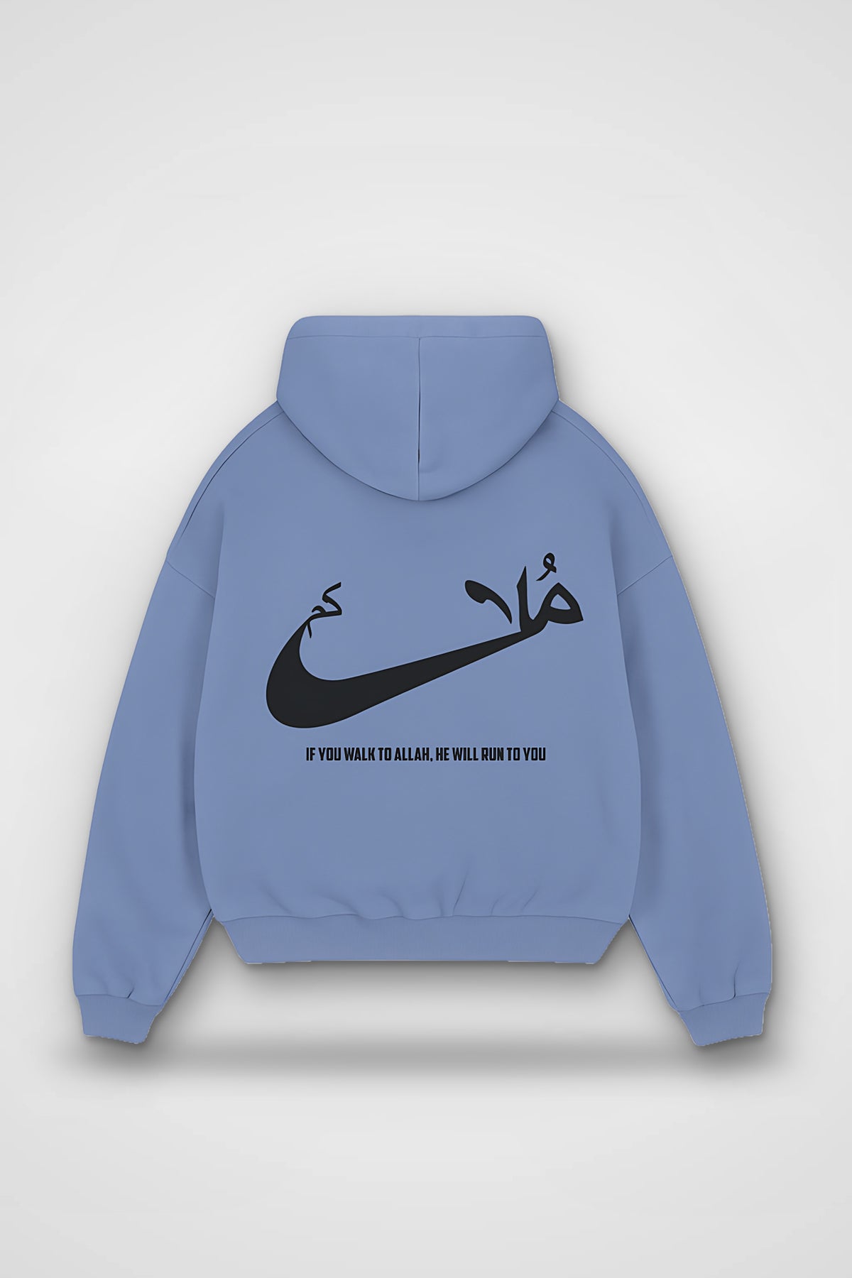 Run Oversized Hoodie in Powder Blue – Backprint-Design
